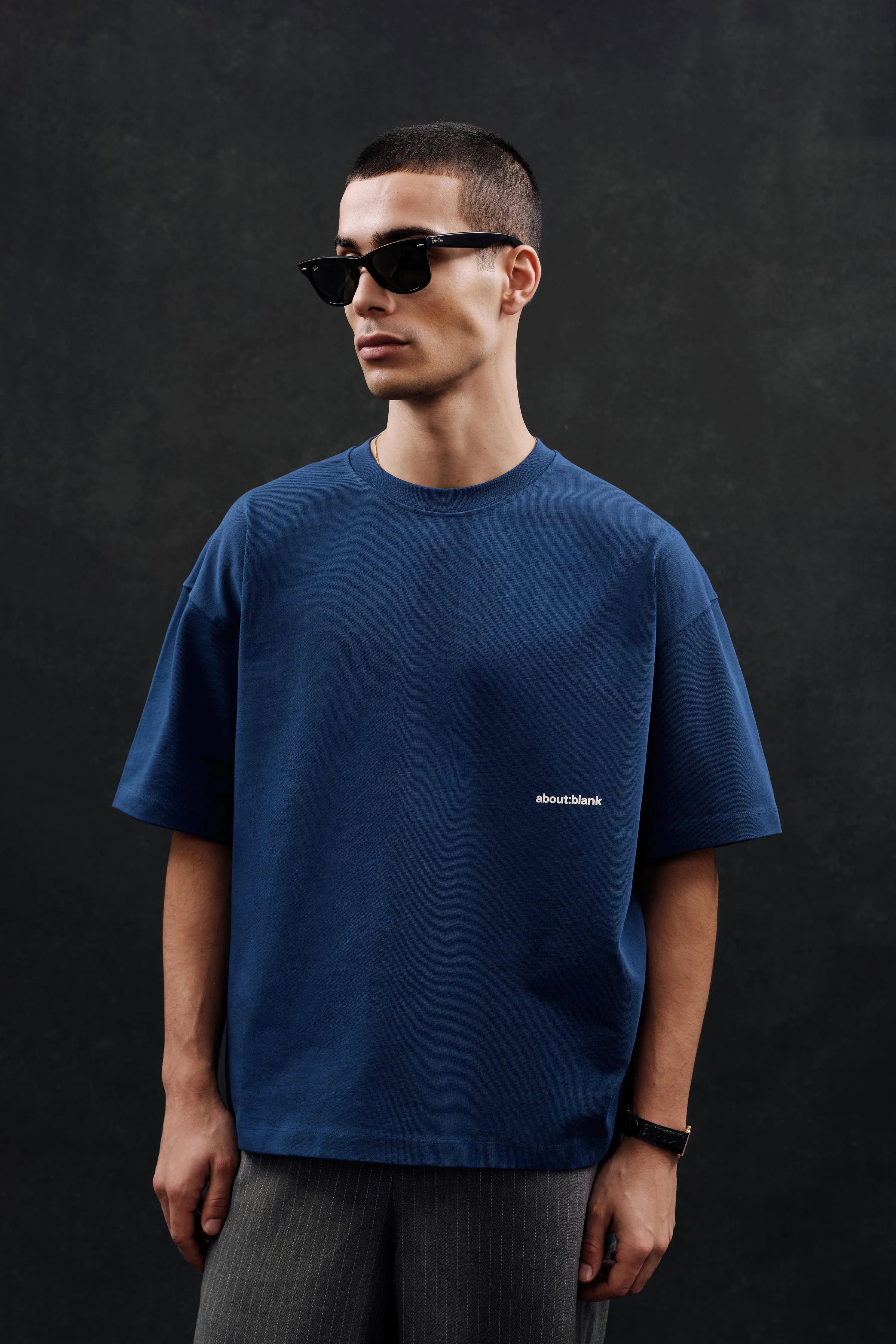 box t-shirt estate blue/white sold by about:blank product image thumbnail 4