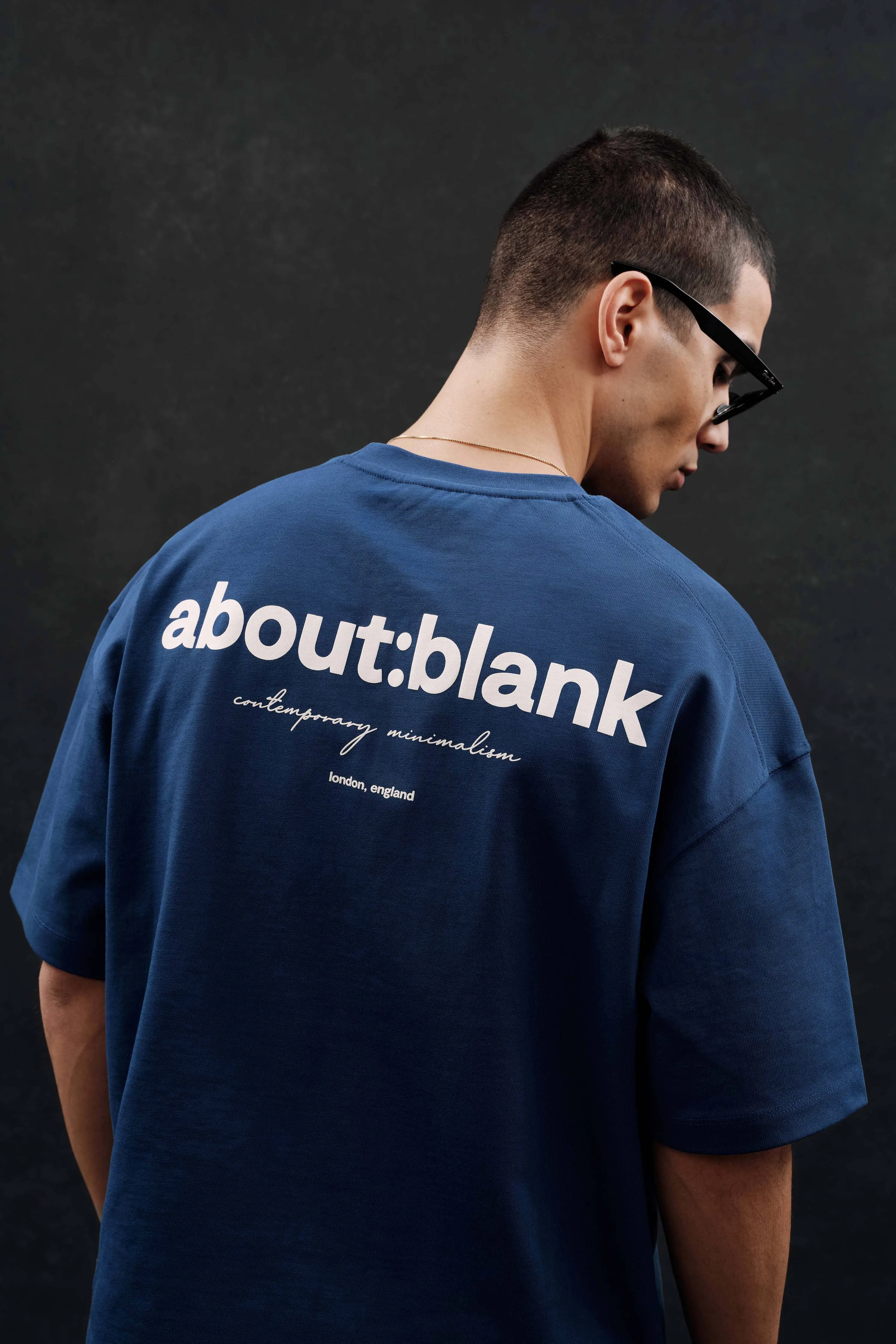 box t-shirt estate blue/white sold by about:blank product image thumbnail 3