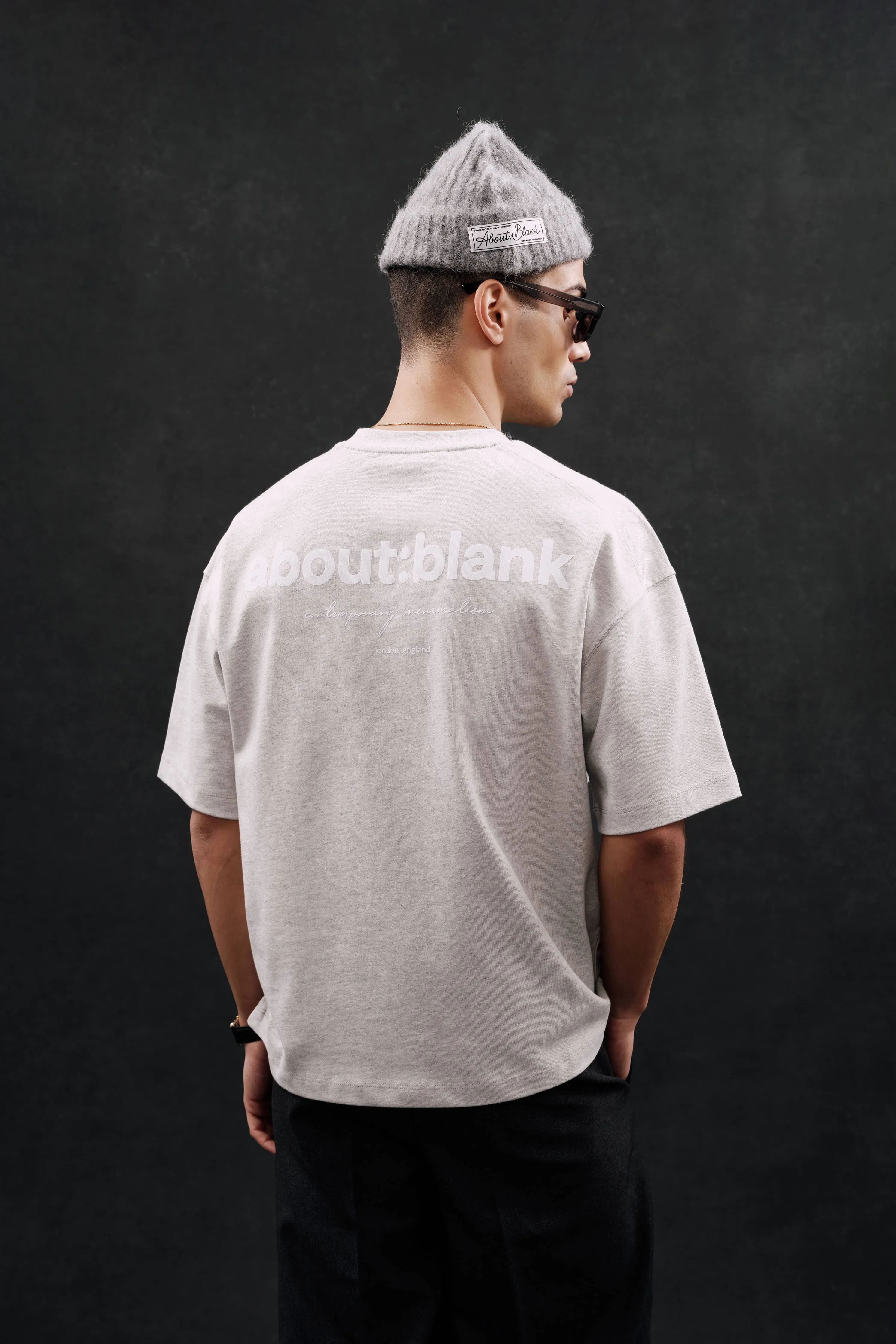 box t-shirt grey marl/white sold by about:blank product image thumbnail 3