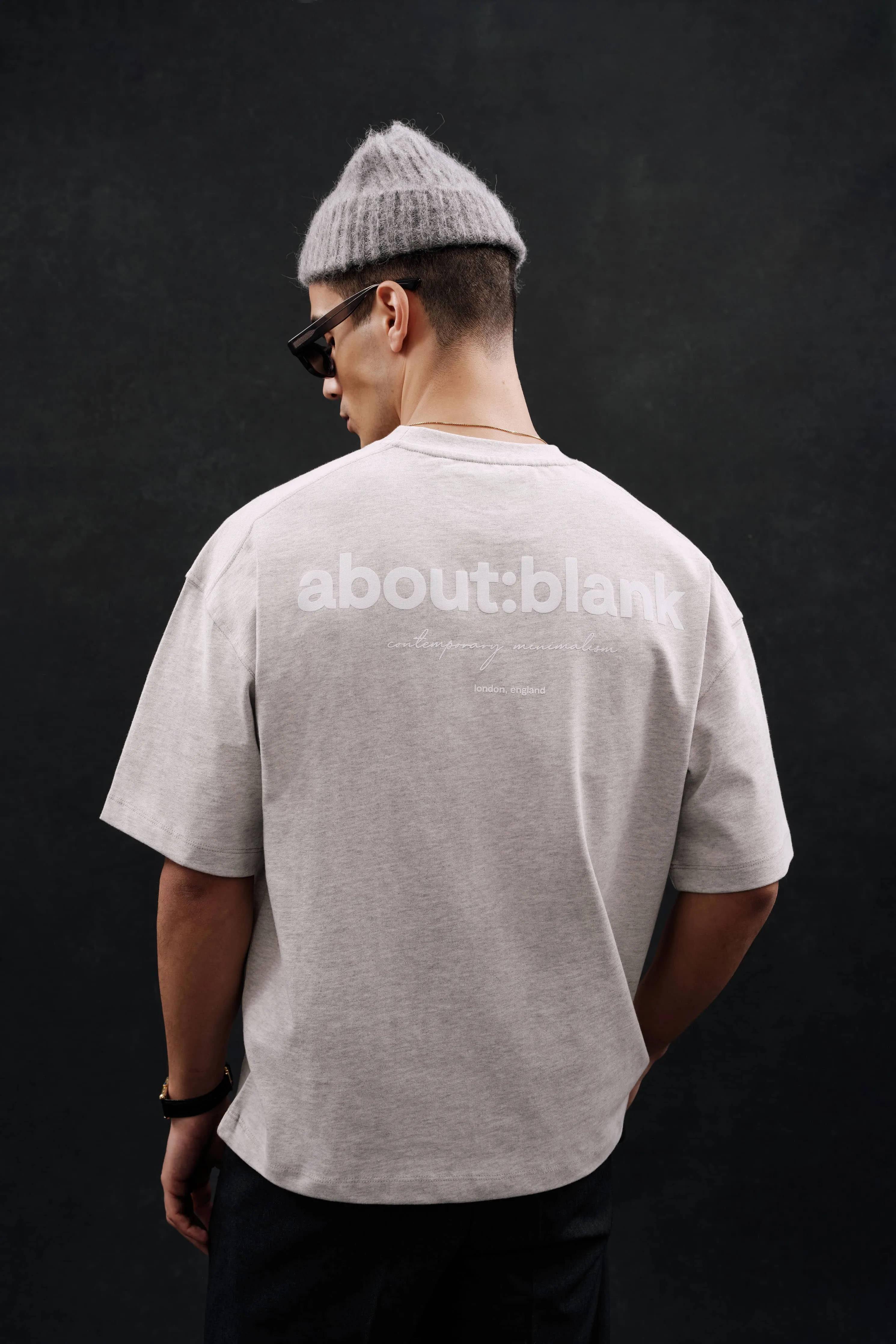 box t-shirt grey marl/white sold by about:blank product image thumbnail 4