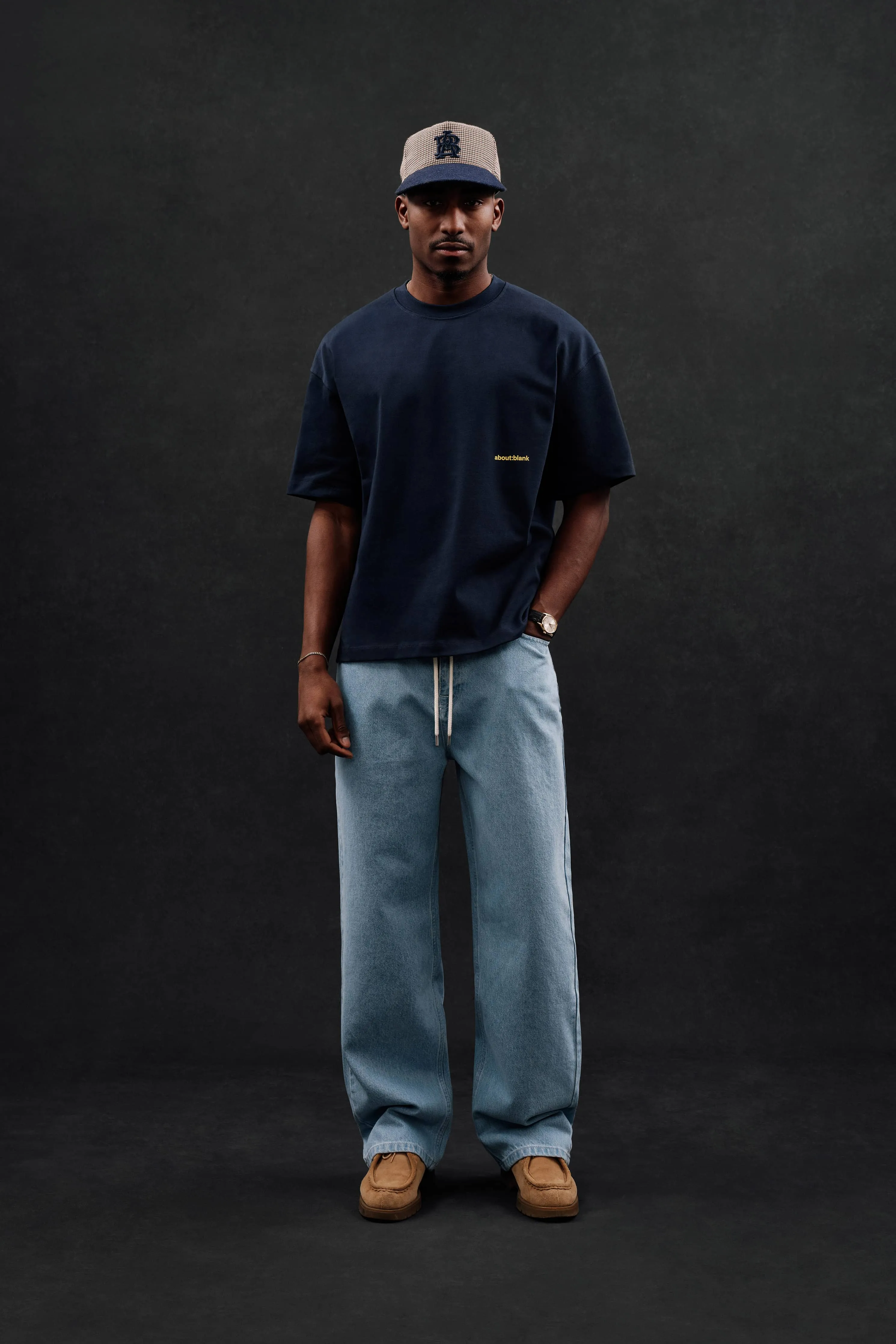 box t-shirt navy/yellow sold by about:blank product image thumbnail 2