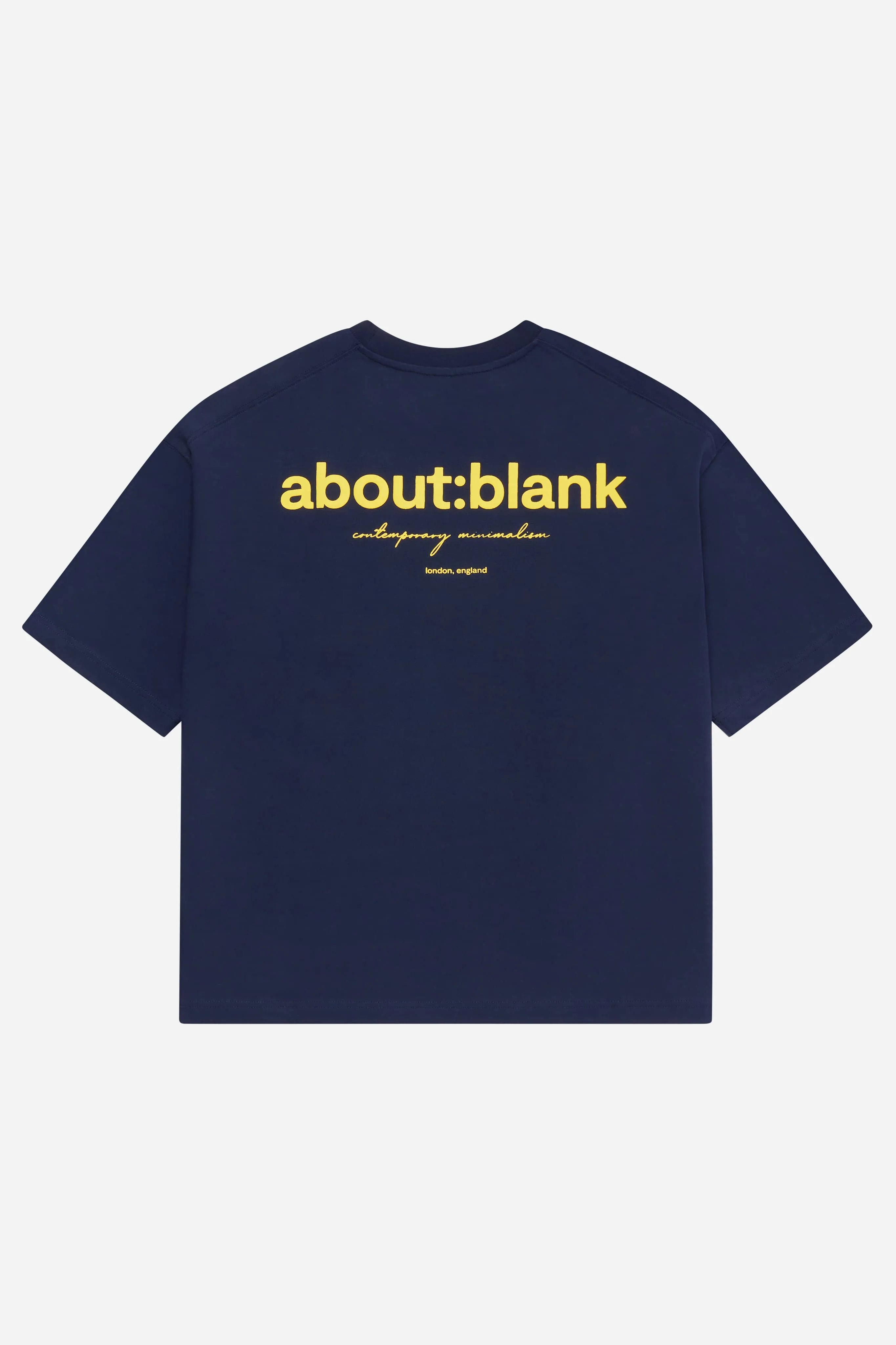 box t-shirt navy/yellow sold by about:blank