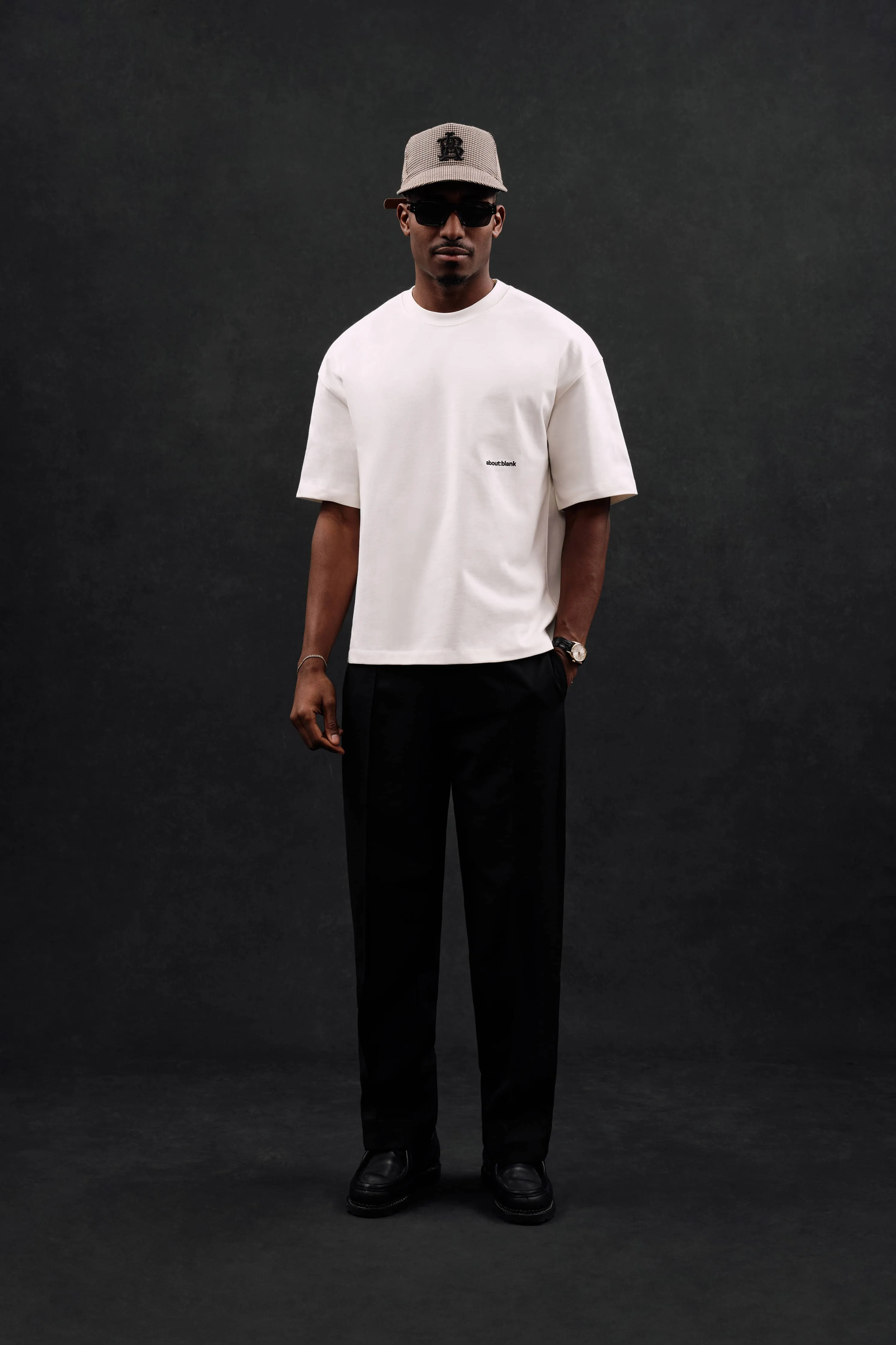 box t-shirt - oat/black sold by about:blank product image thumbnail 2