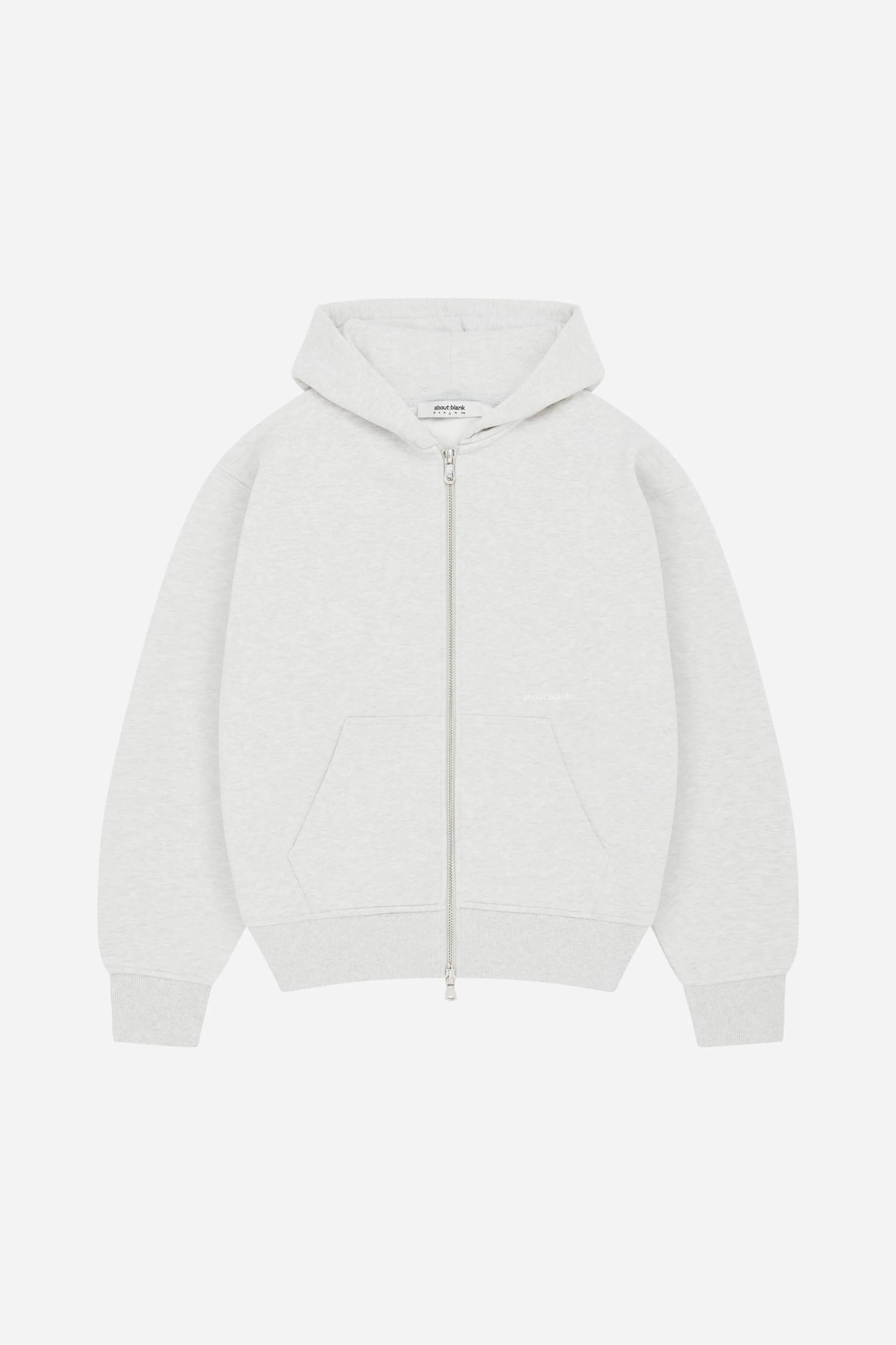 box zip hoodie grey marl/black sold by about:blank product image thumbnail 5