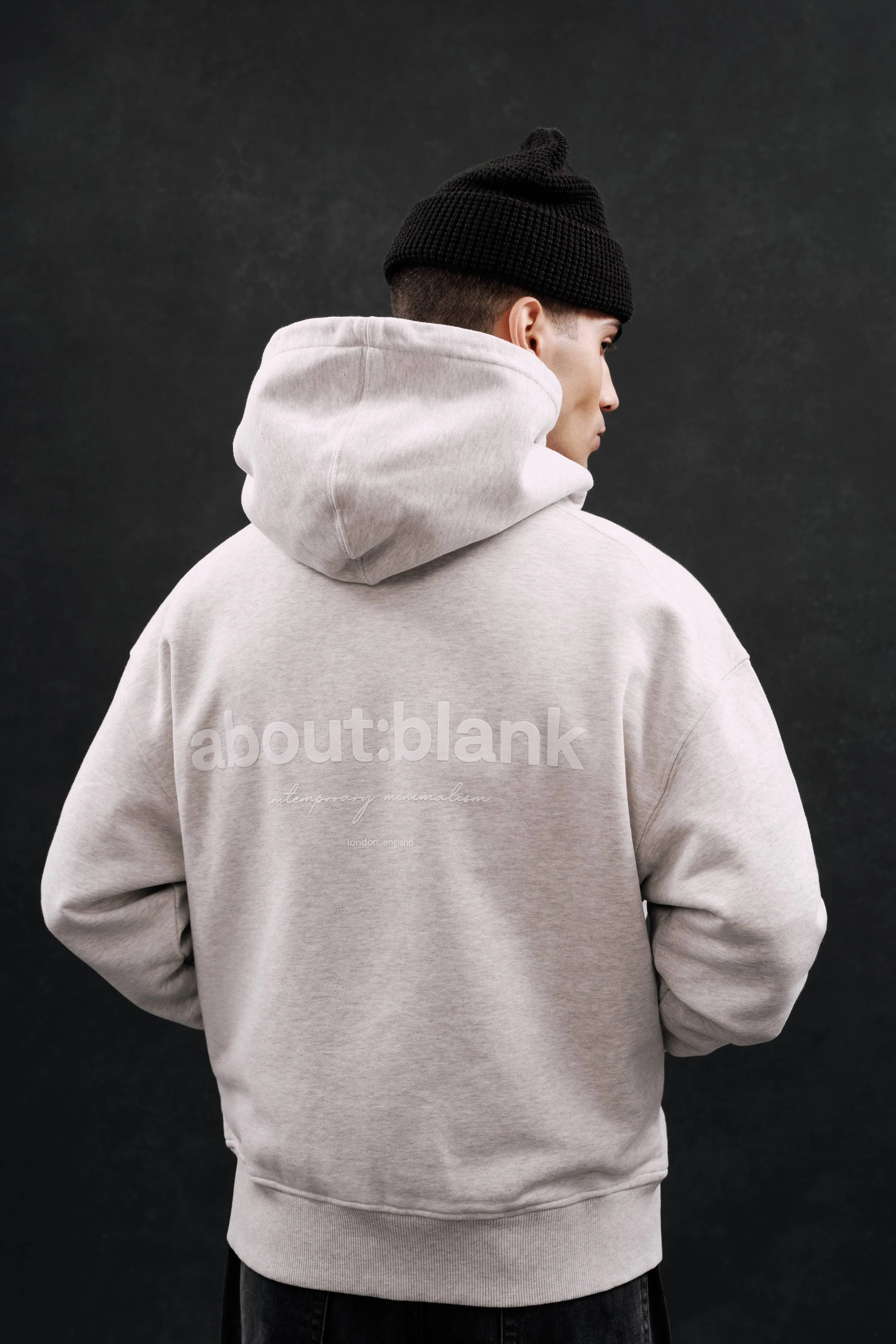 box zip hoodie grey marl/black sold by about:blank product image thumbnail 3