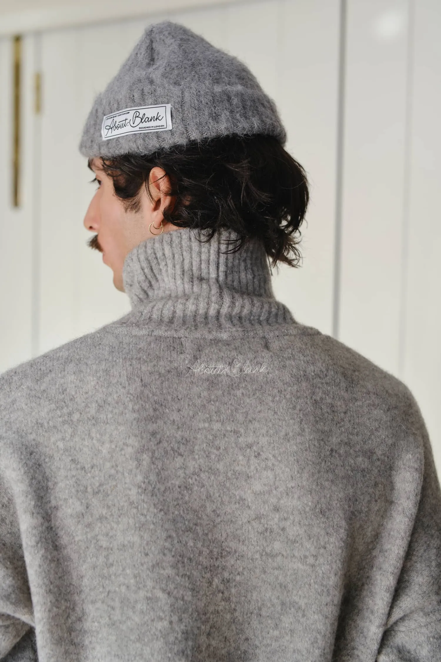 brushed alpaca beanie grey sold by about:blank product image thumbnail 2