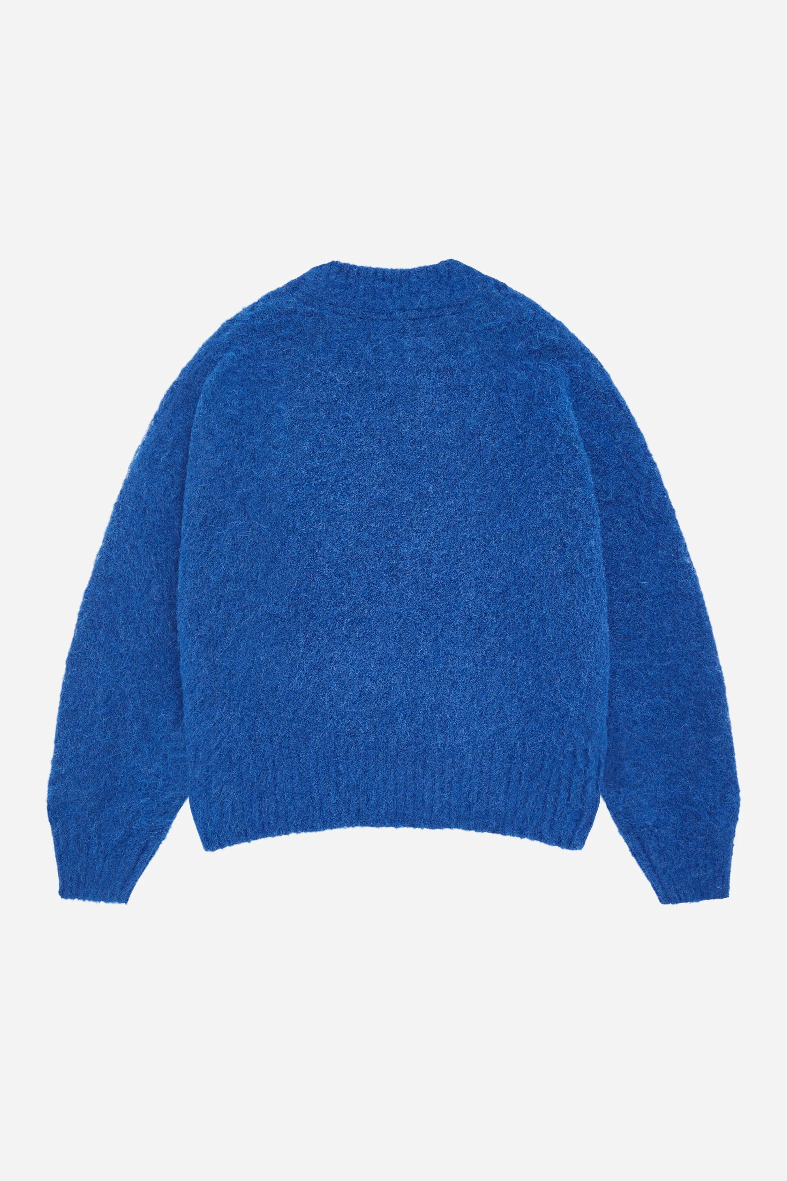 brushed alpaca v-neck jumper cerulean blue sold by about:blank product image thumbnail 3