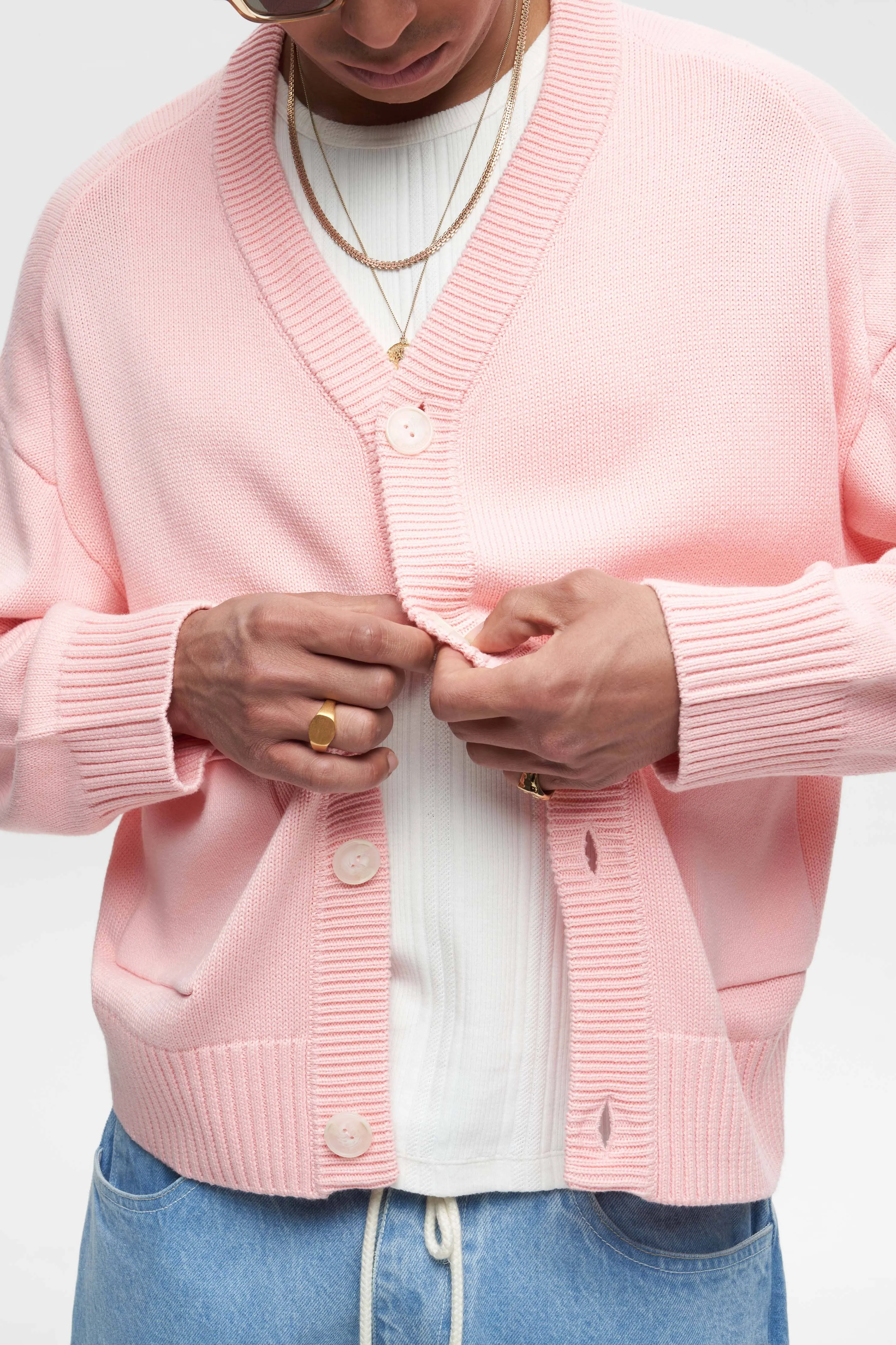 button cardigan pink sold by about:blank product image thumbnail 3