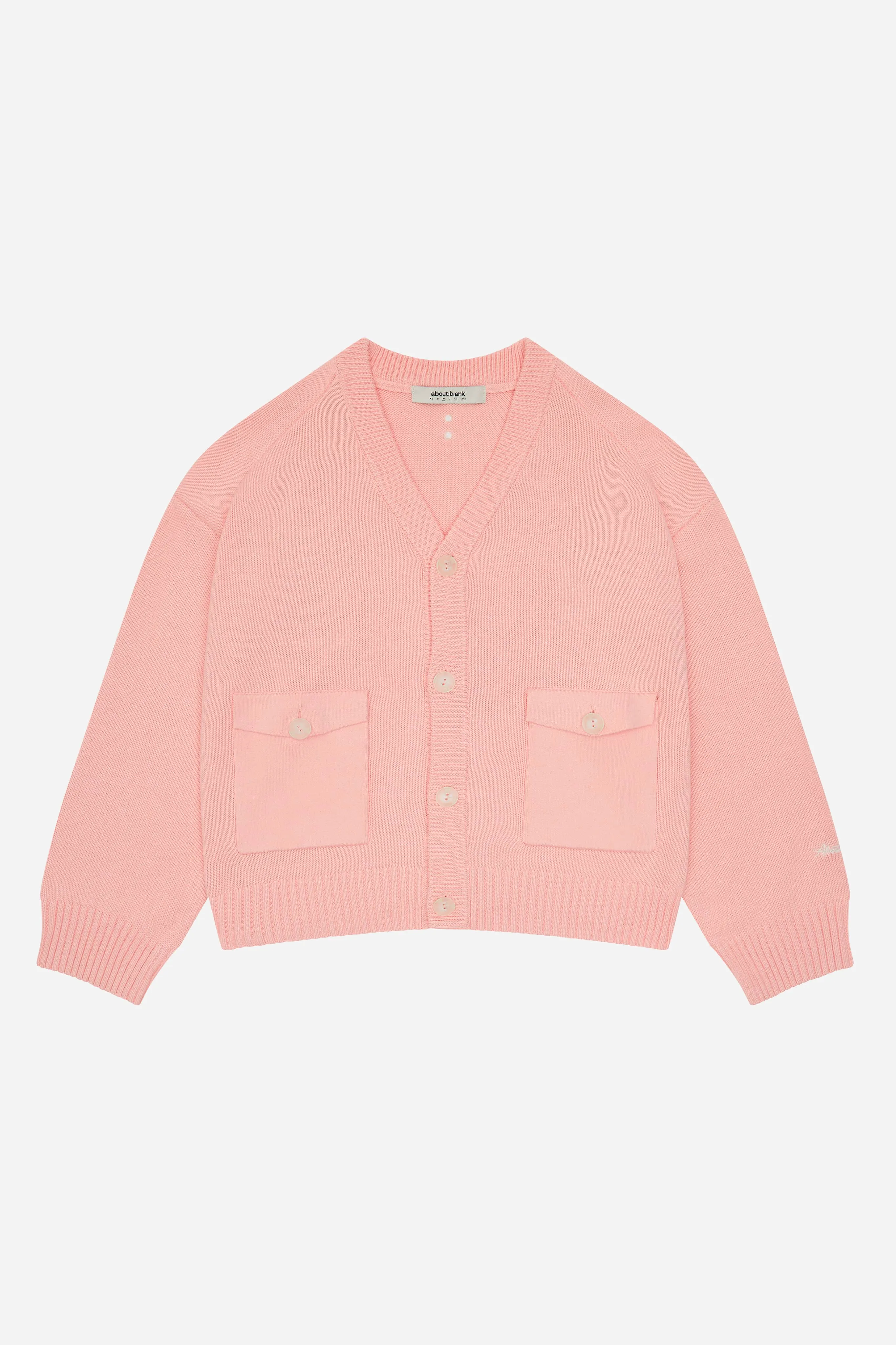 button cardigan pink sold by about:blank