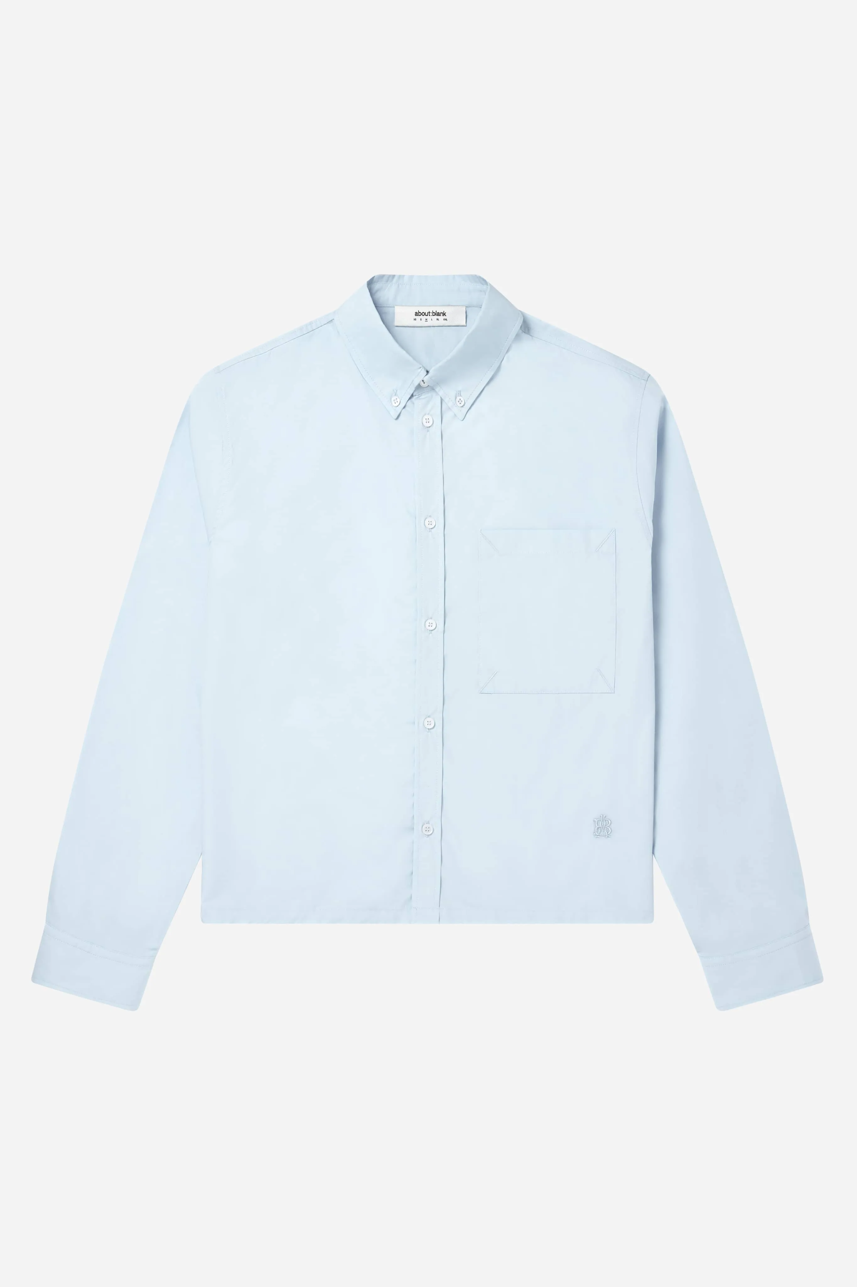 button down monogram shirt blue sold by about:blank