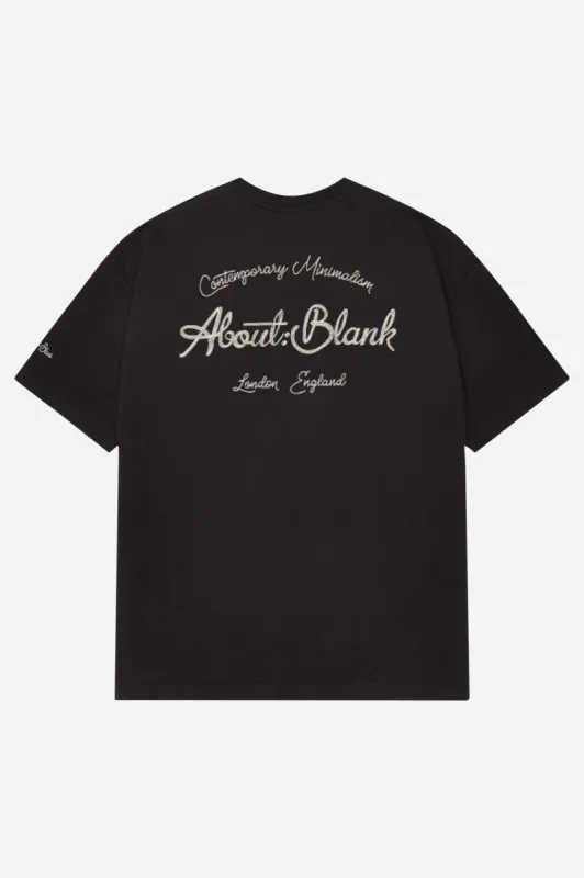 chainstitch t-shirt black/ecru sold by about:blank