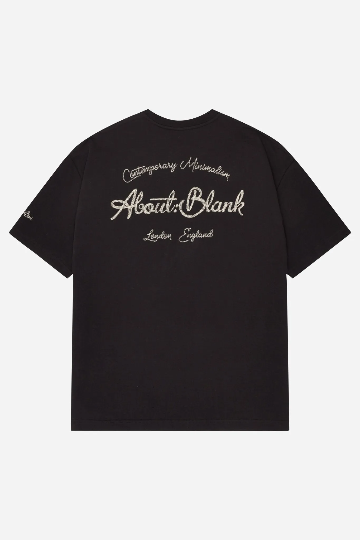 chainstitch t-shirt black/ecru sold by about:blank