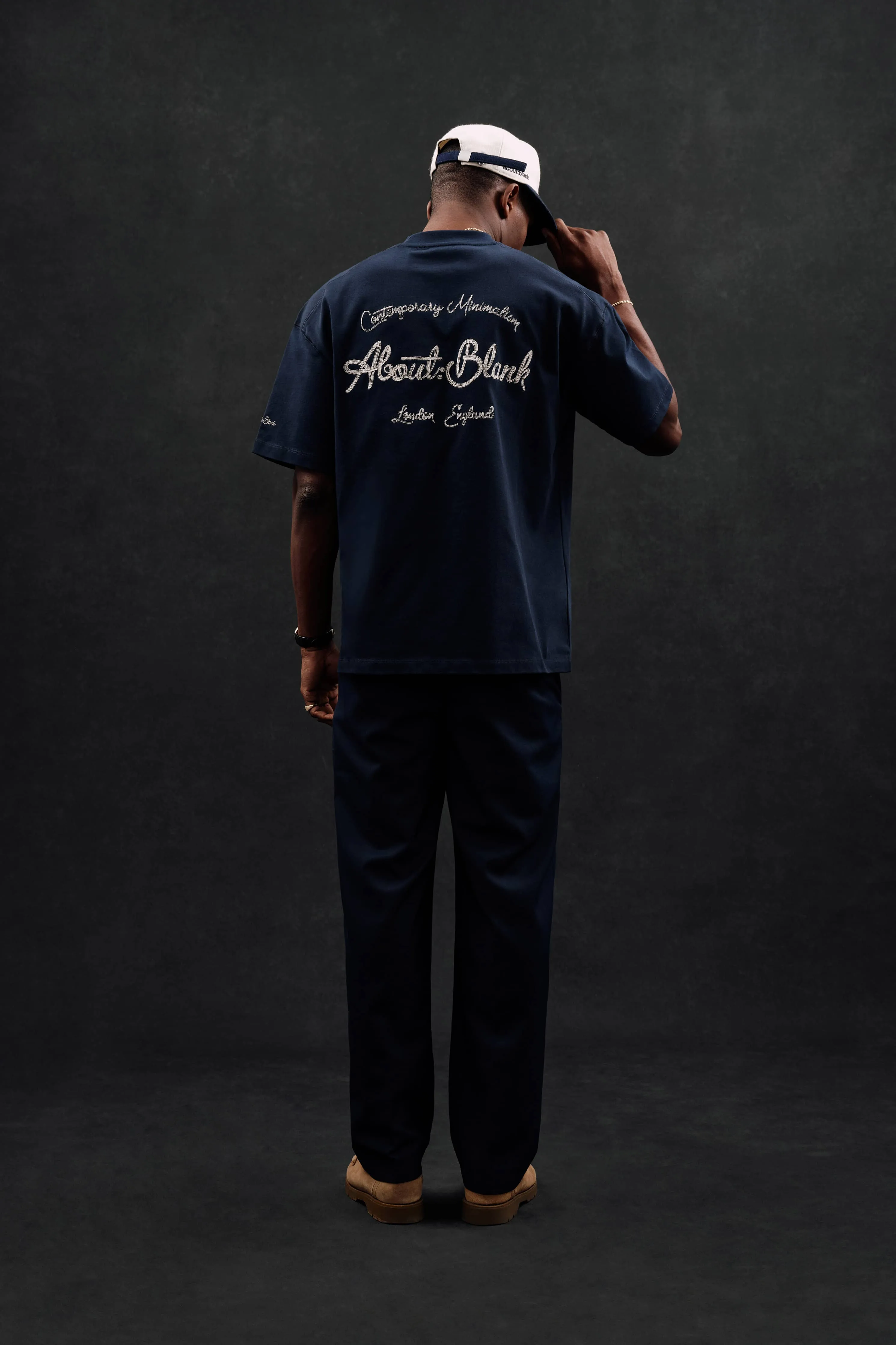 chainstitch t-shirt navy/ecru sold by about:blank product image thumbnail 3