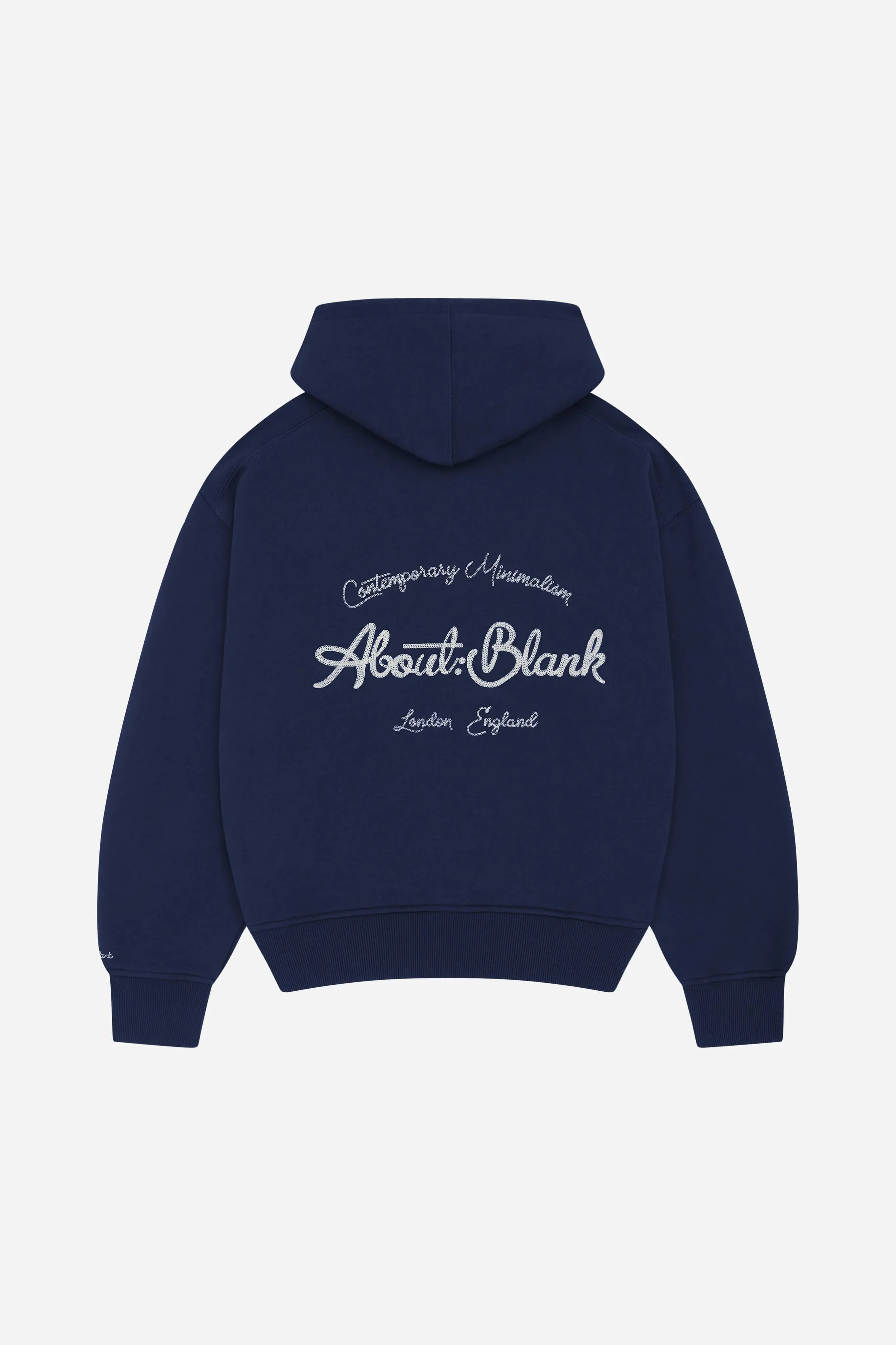 chainstitch zip hoodie navy/ecru sold by about:blank product image thumbnail 4