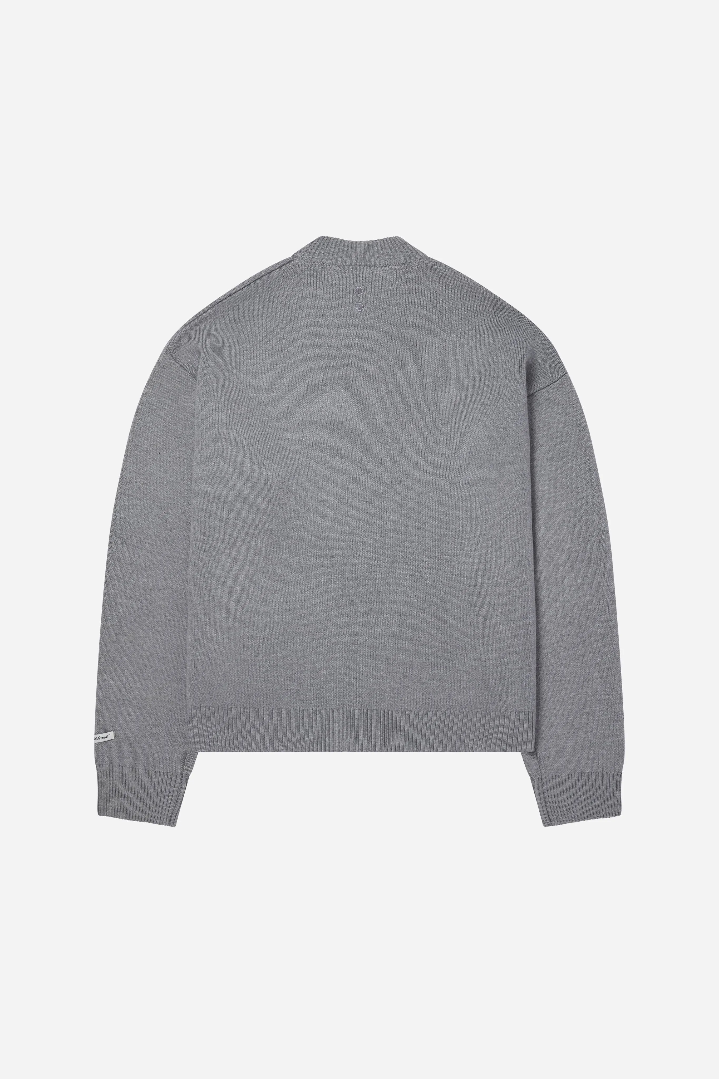 collarless knitted cardigan grey sold by about:blank product image thumbnail 3