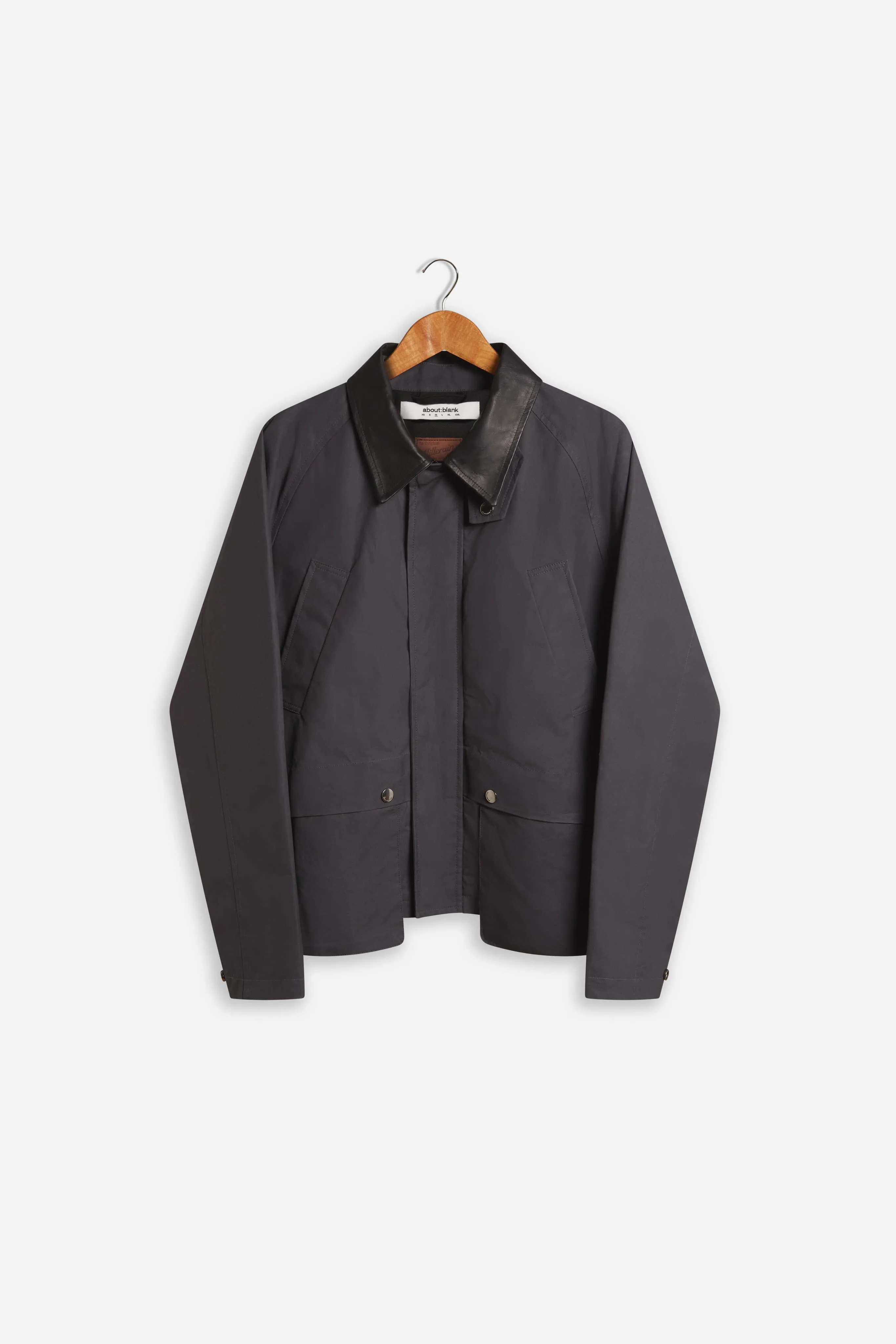 cropped wax jacket slate grey sold by about:blank product image thumbnail 5