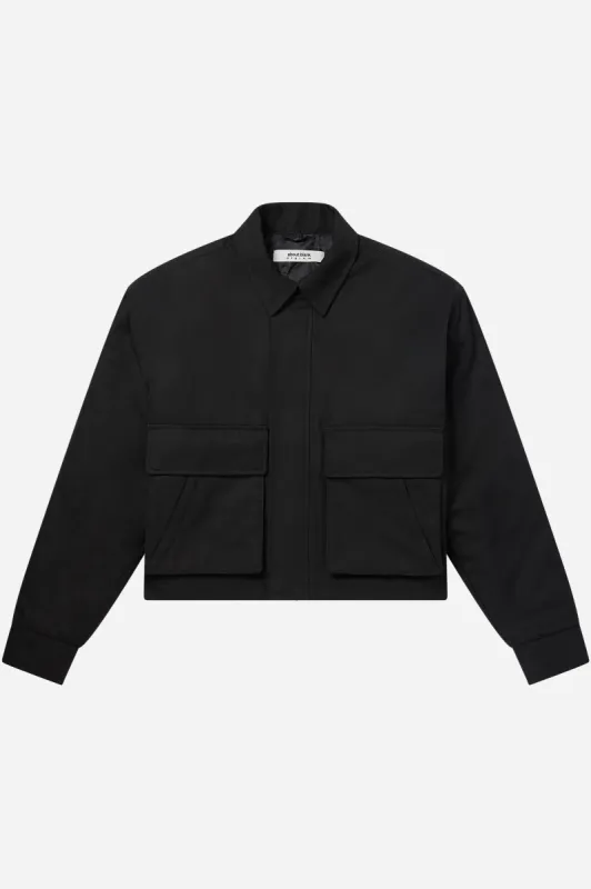 cropped zipped jacket black sold by about:blank