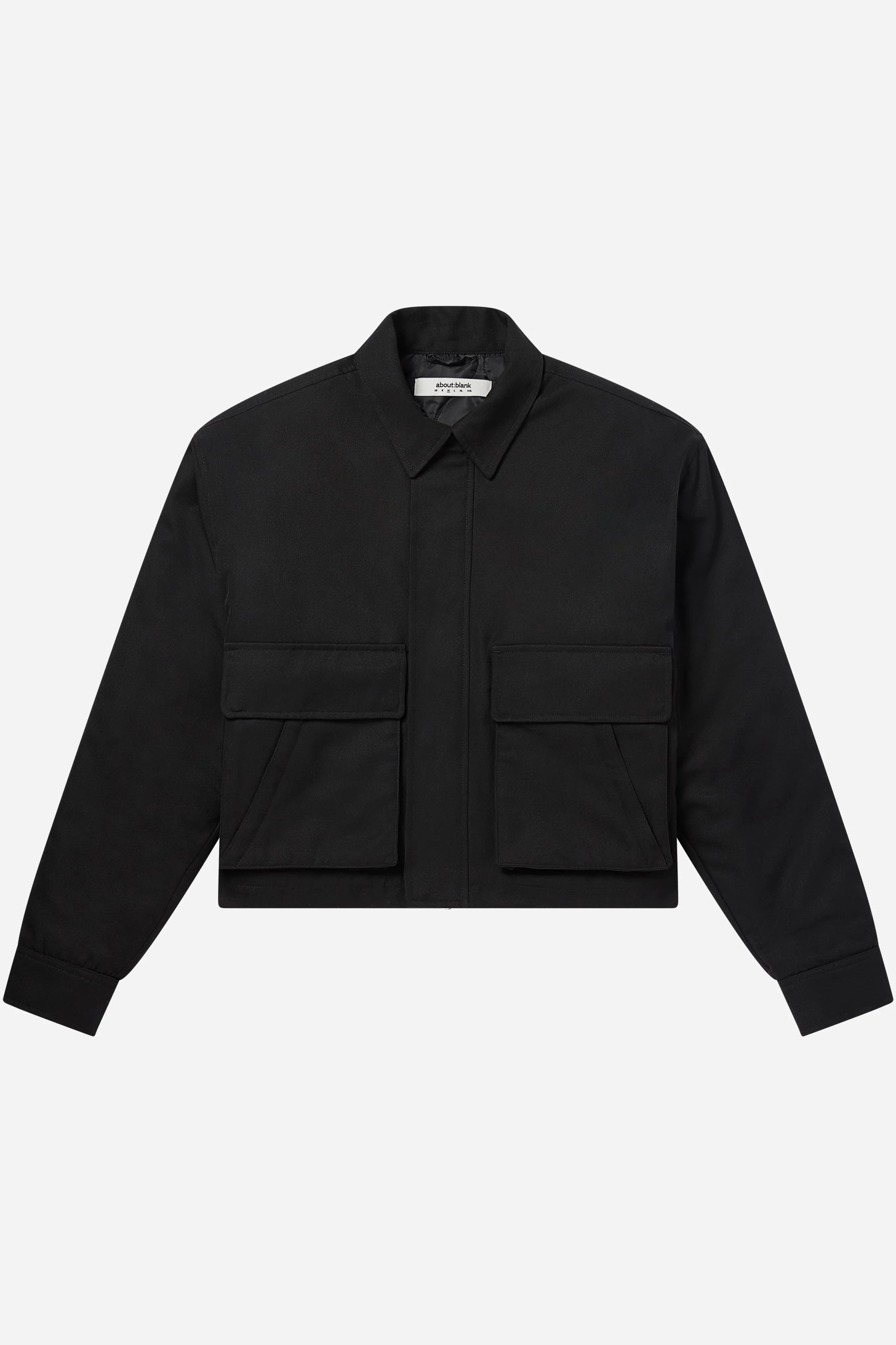 cropped zipped jacket black sold by about:blank