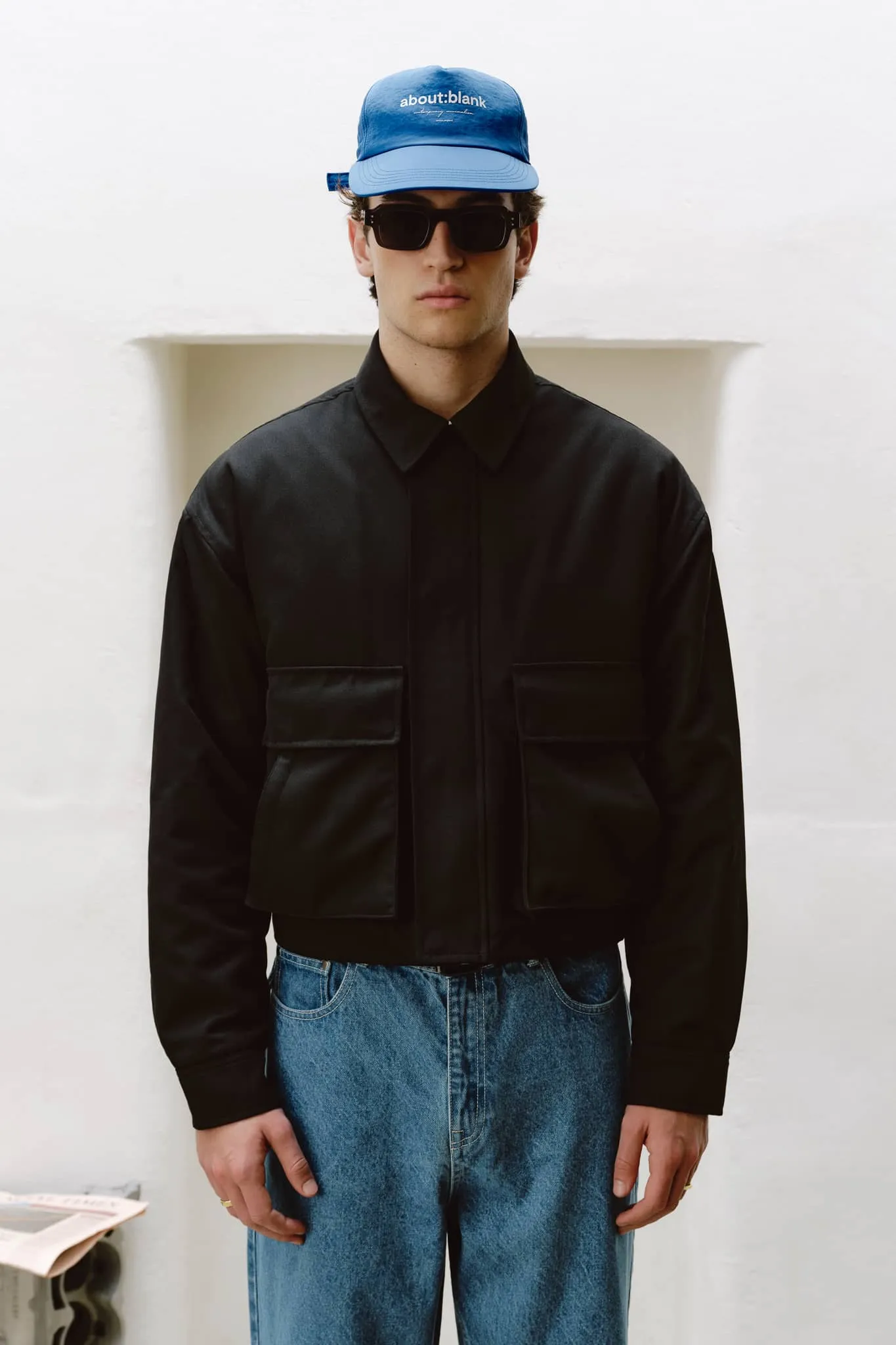 cropped zipped jacket black sold by about:blank product image thumbnail 3