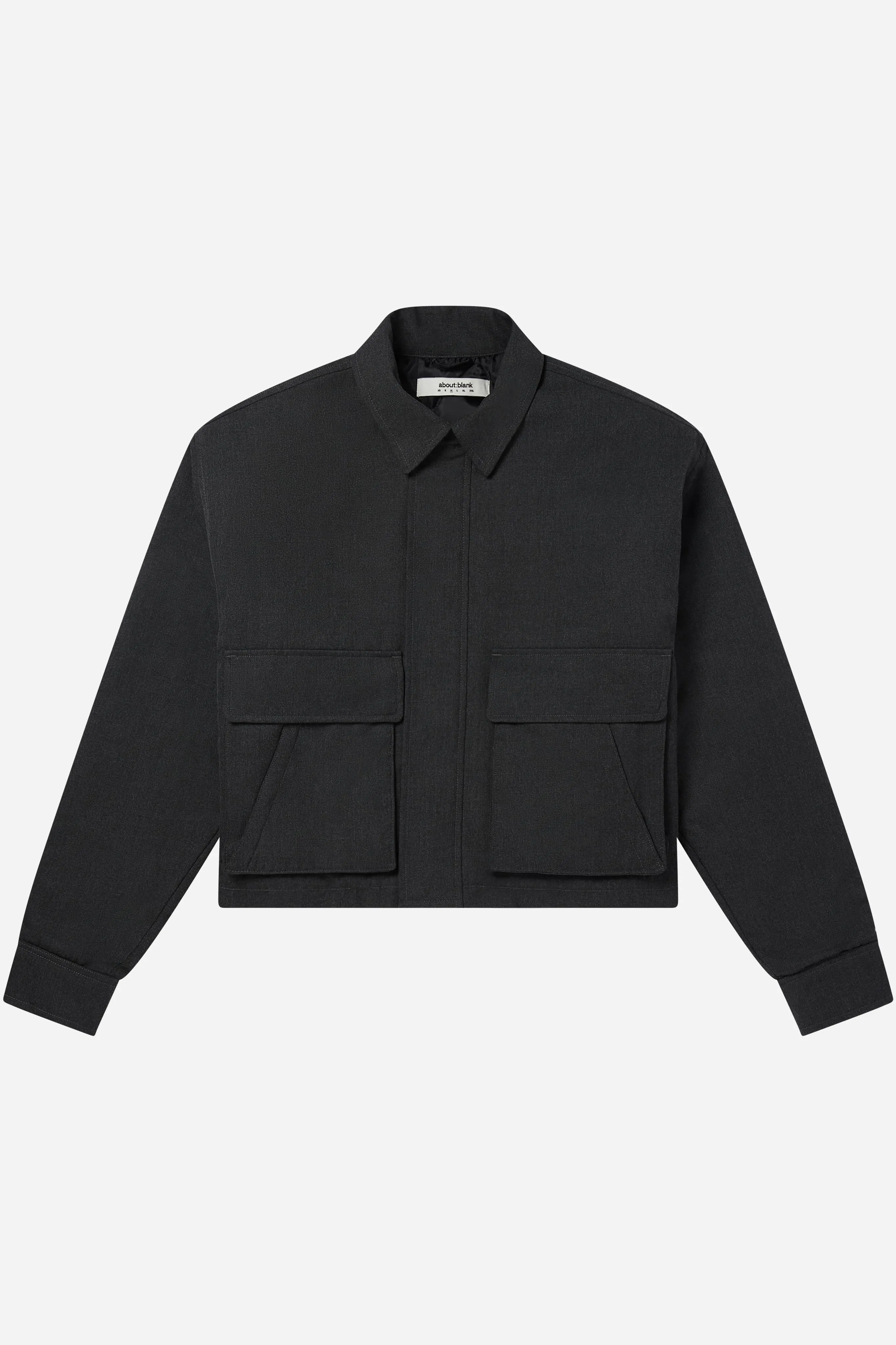cropped zipped jacket charcoal sold by about:blank