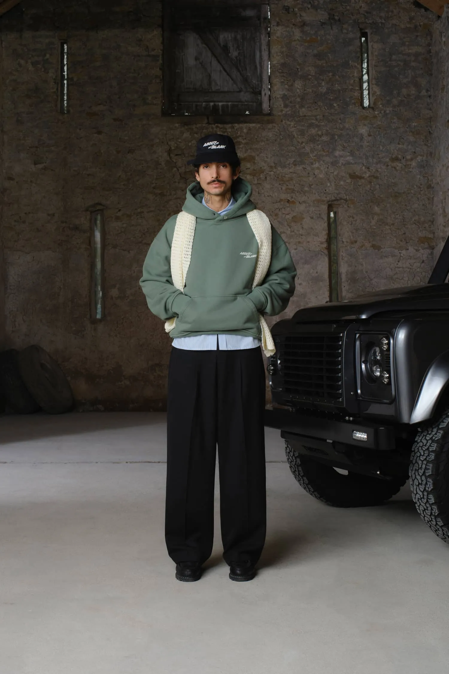 defender hoodie sage/ecru sold by about:blank product image thumbnail 2