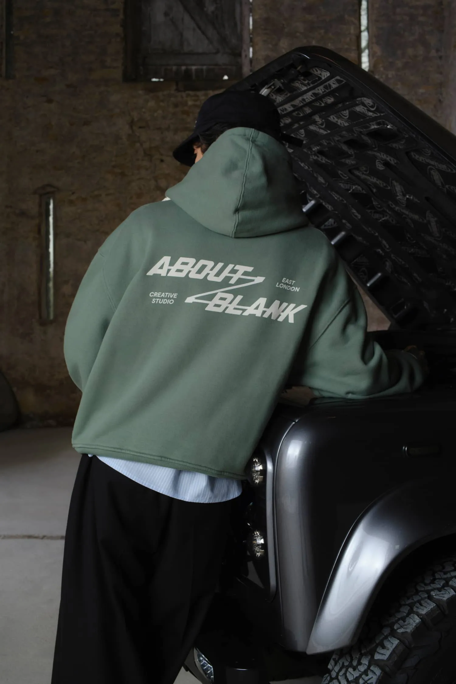 defender hoodie sage/ecru sold by about:blank product image thumbnail 3