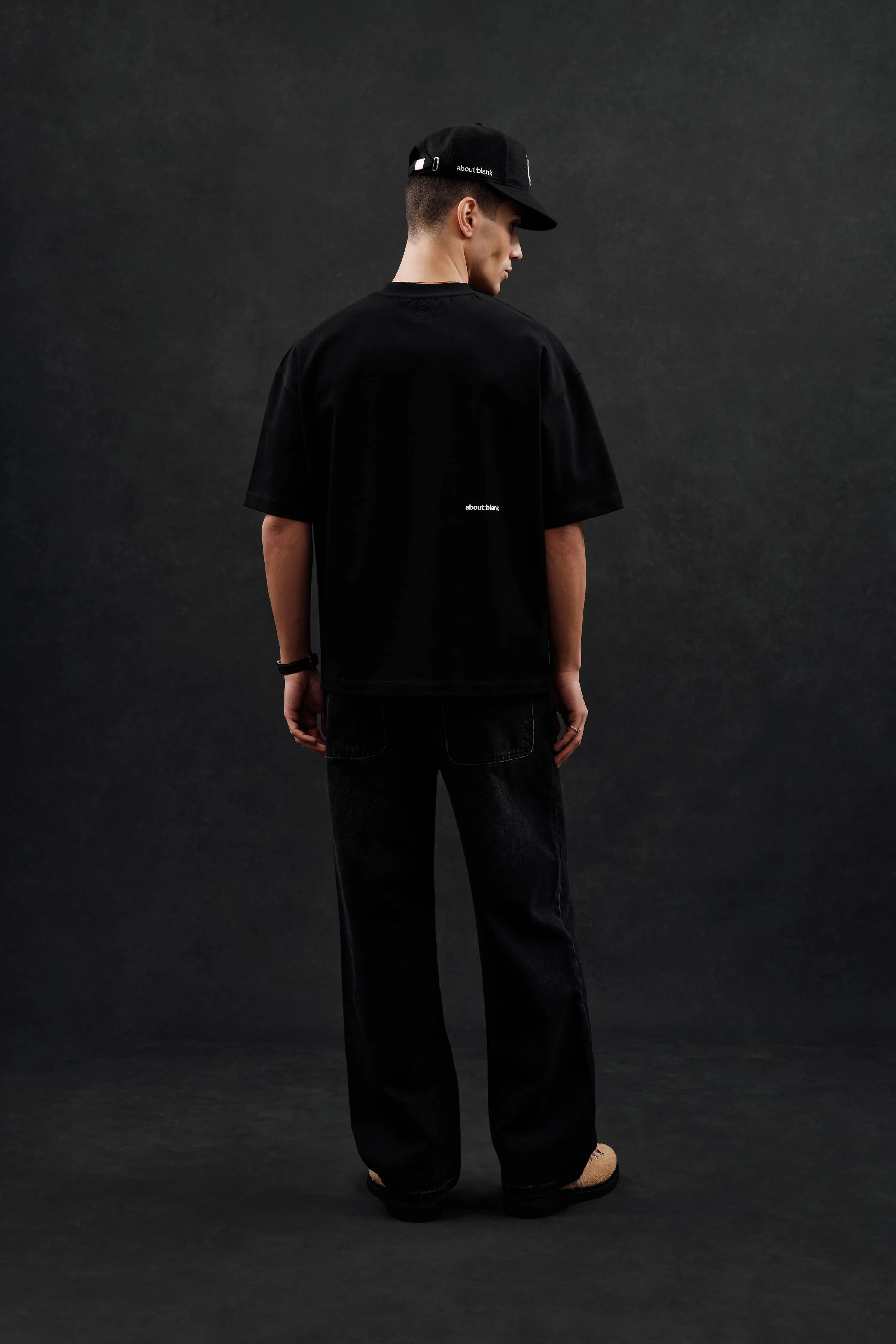 mock neck t-shirt black/ecru sold by about:blank product image thumbnail 3