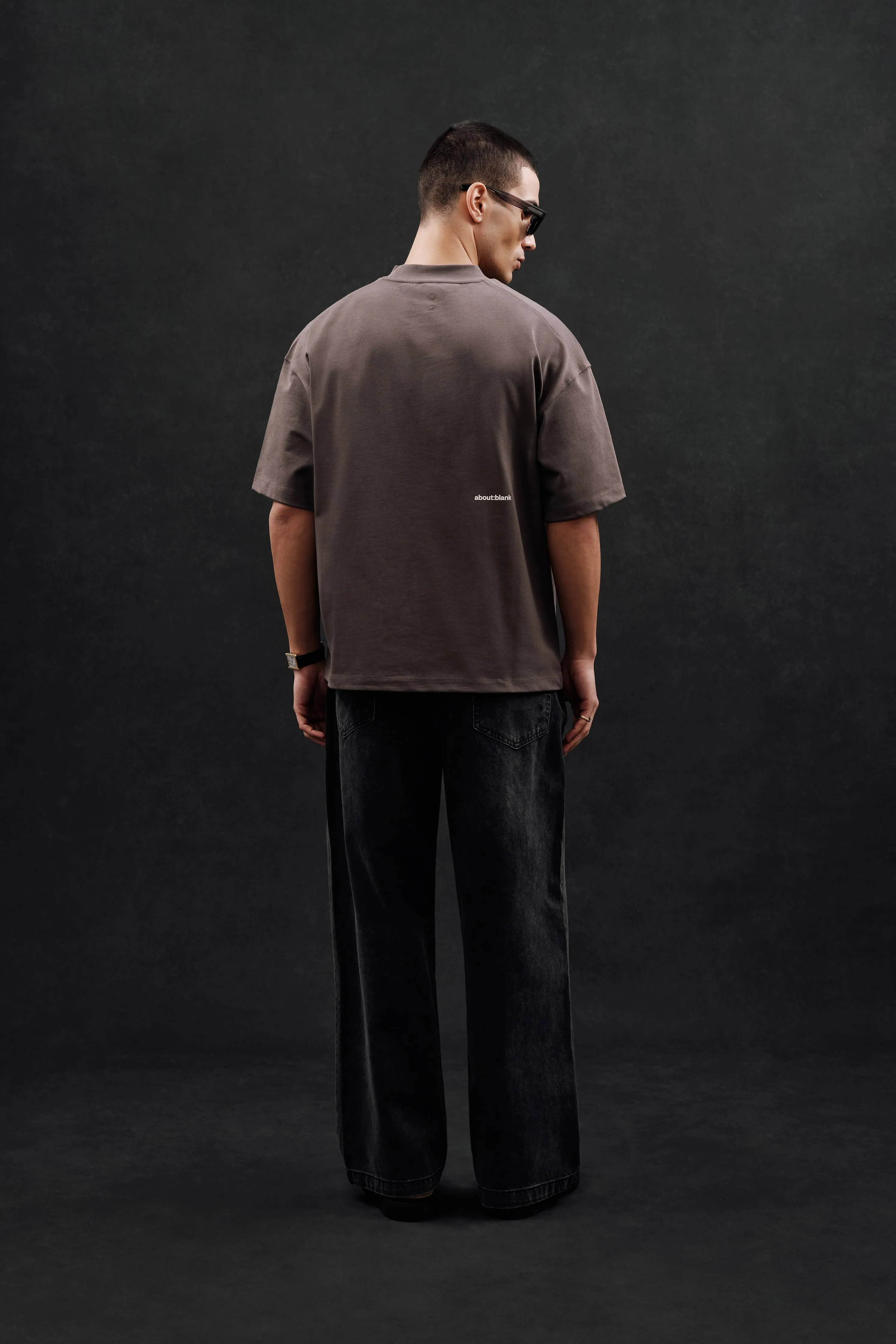 mock neck t-shirt charcoal sold by about:blank product image thumbnail 4