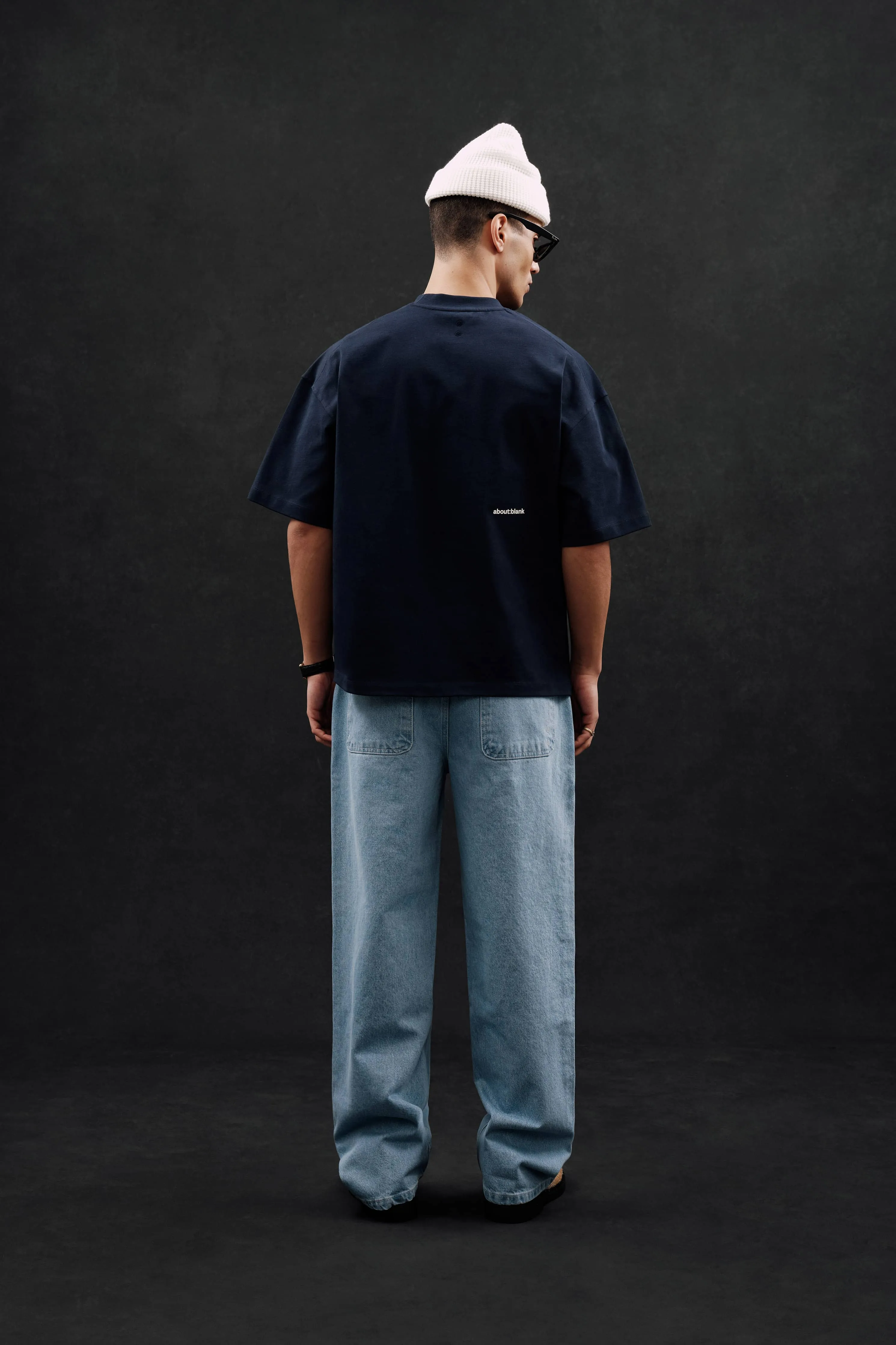 mock neck t-shirt navy sold by about:blank product image thumbnail 3