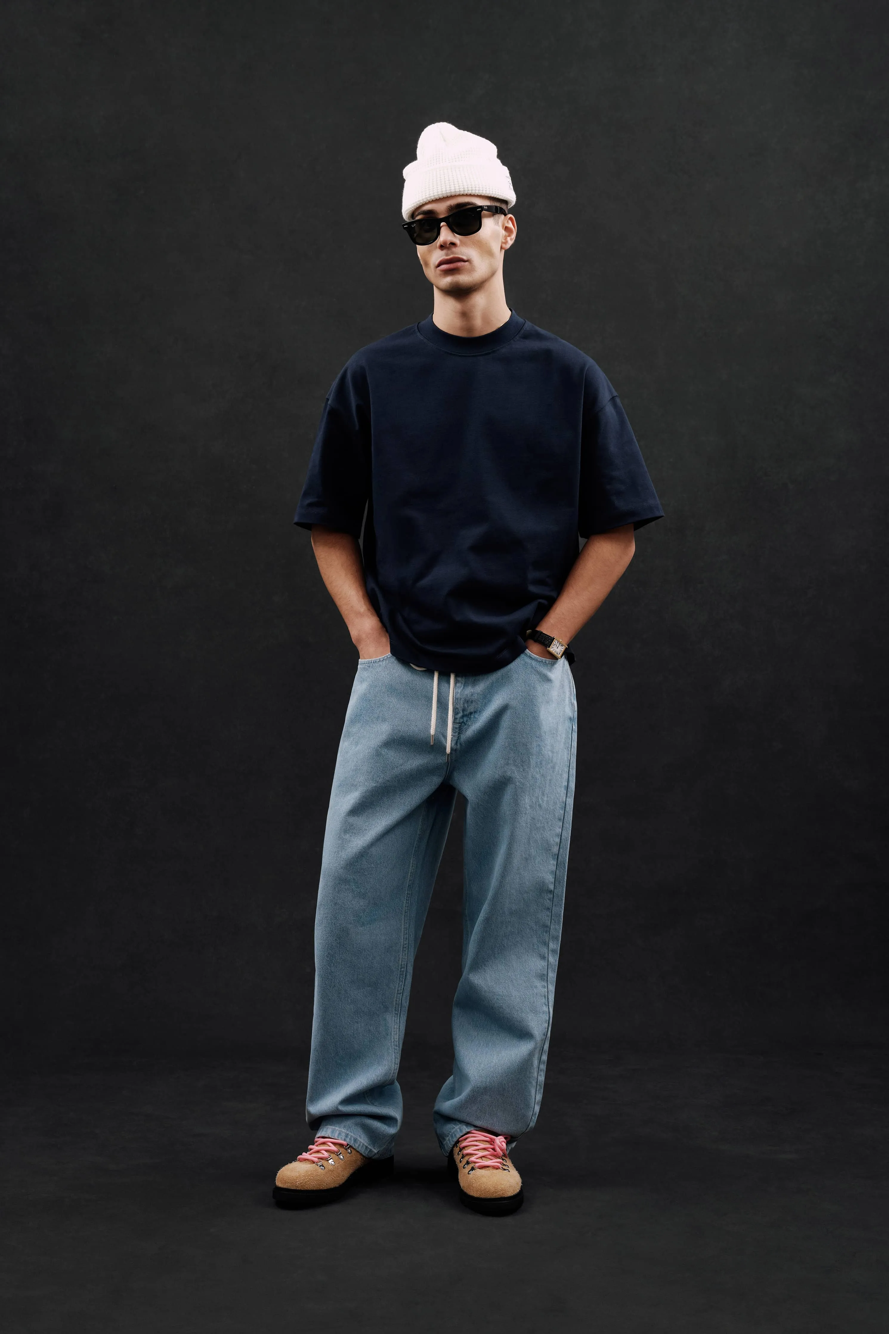 mock neck t-shirt navy sold by about:blank product image thumbnail 2