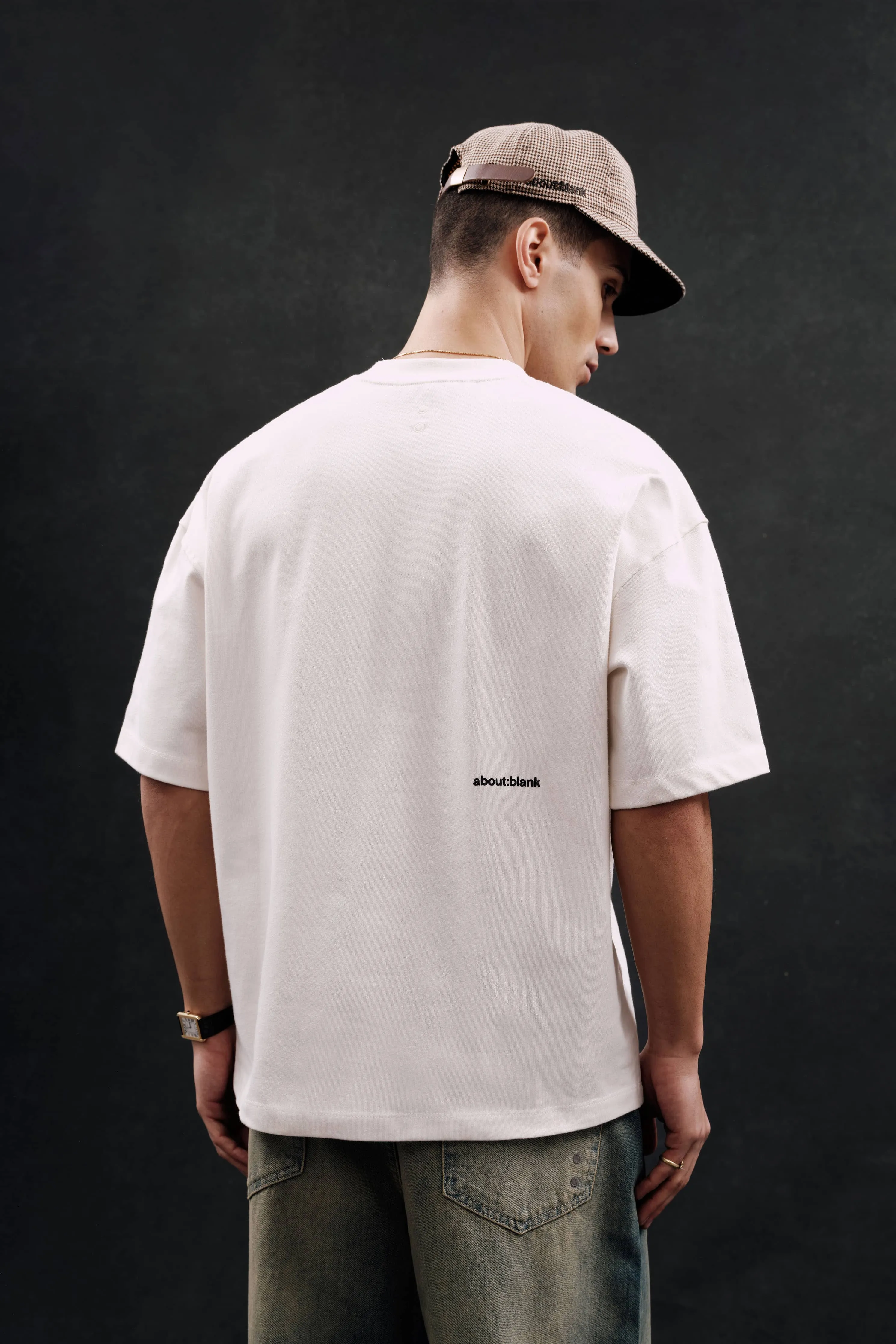 mock neck t-shirt oat/black sold by about:blank product image thumbnail 2