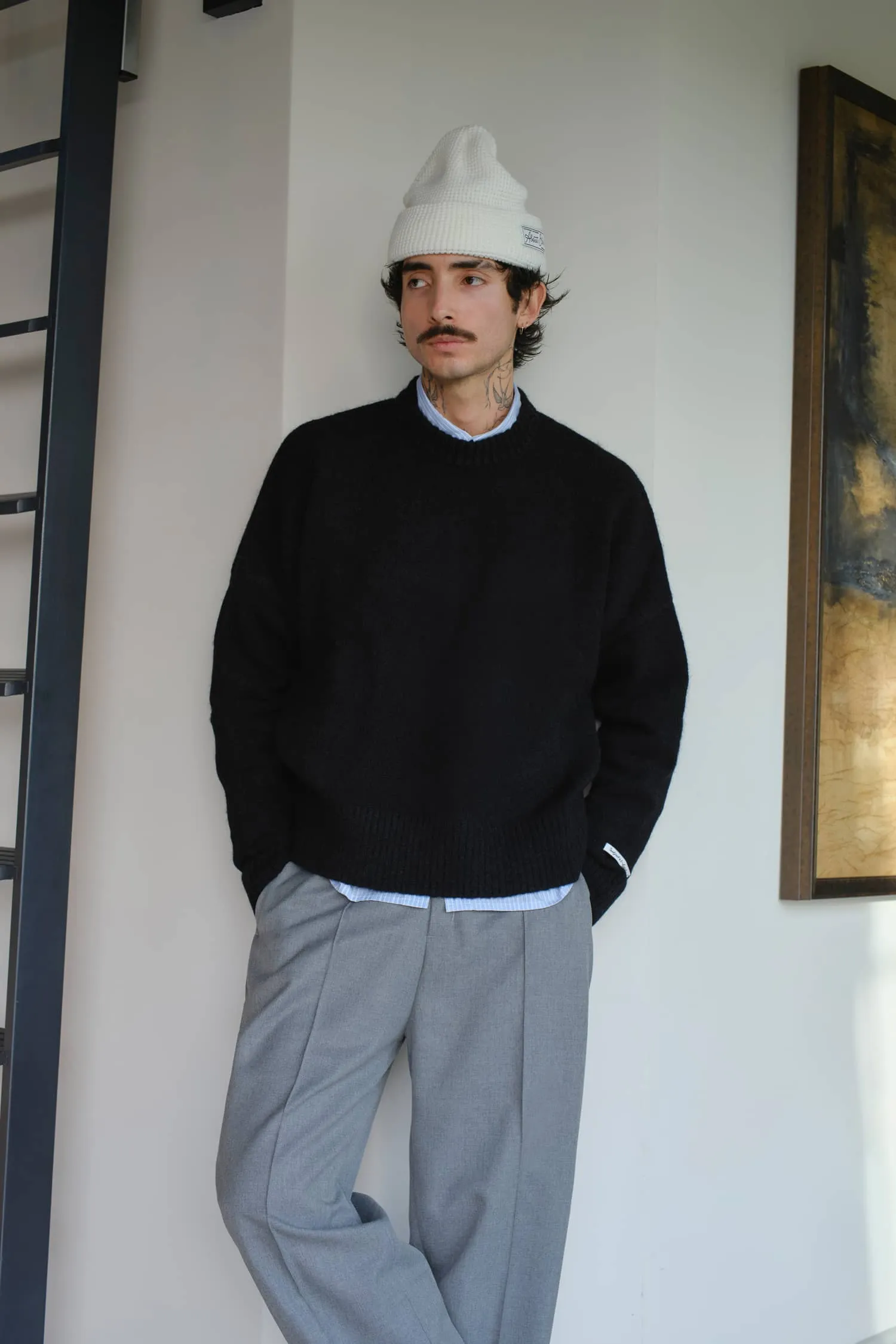 mohair crew neck black sold by about:blank product image thumbnail 2