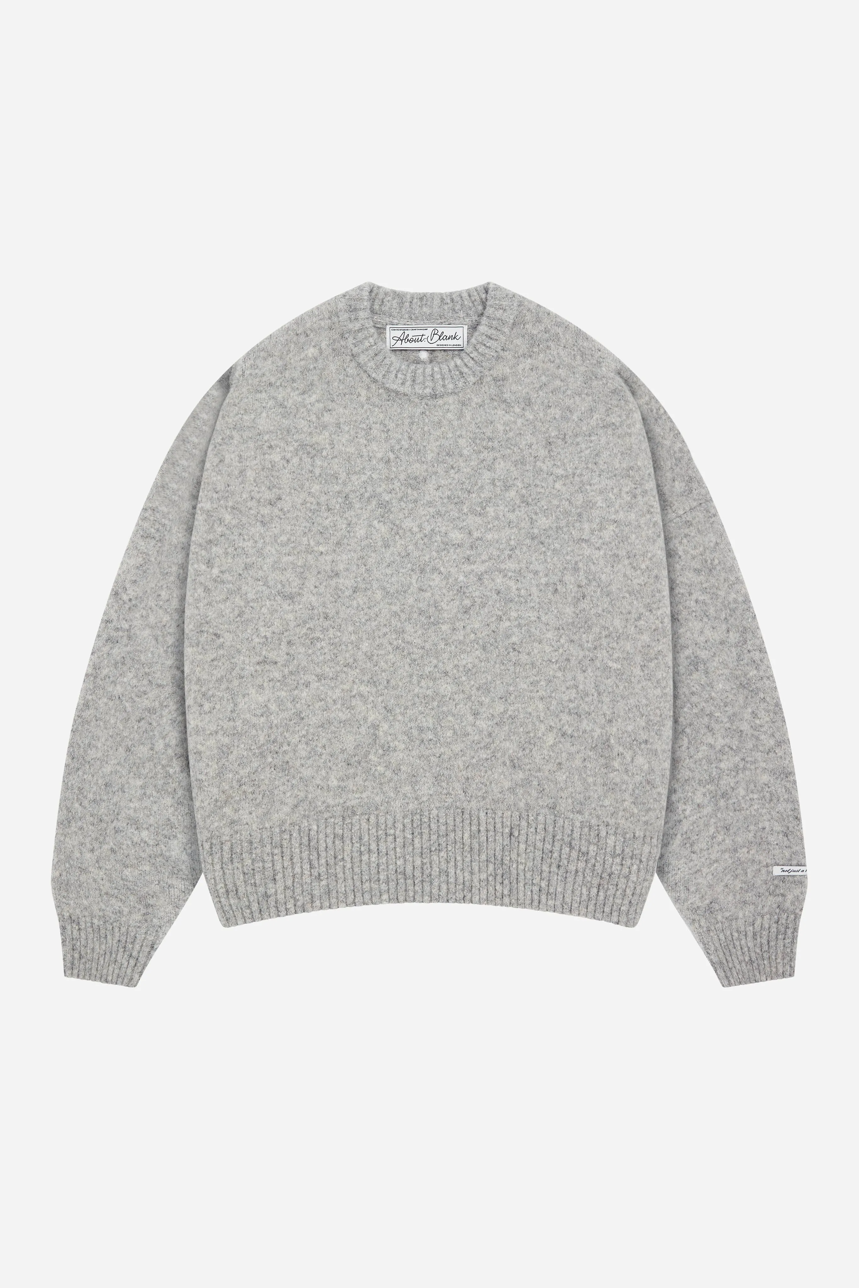 mohair crew neck light grey sold by about:blank