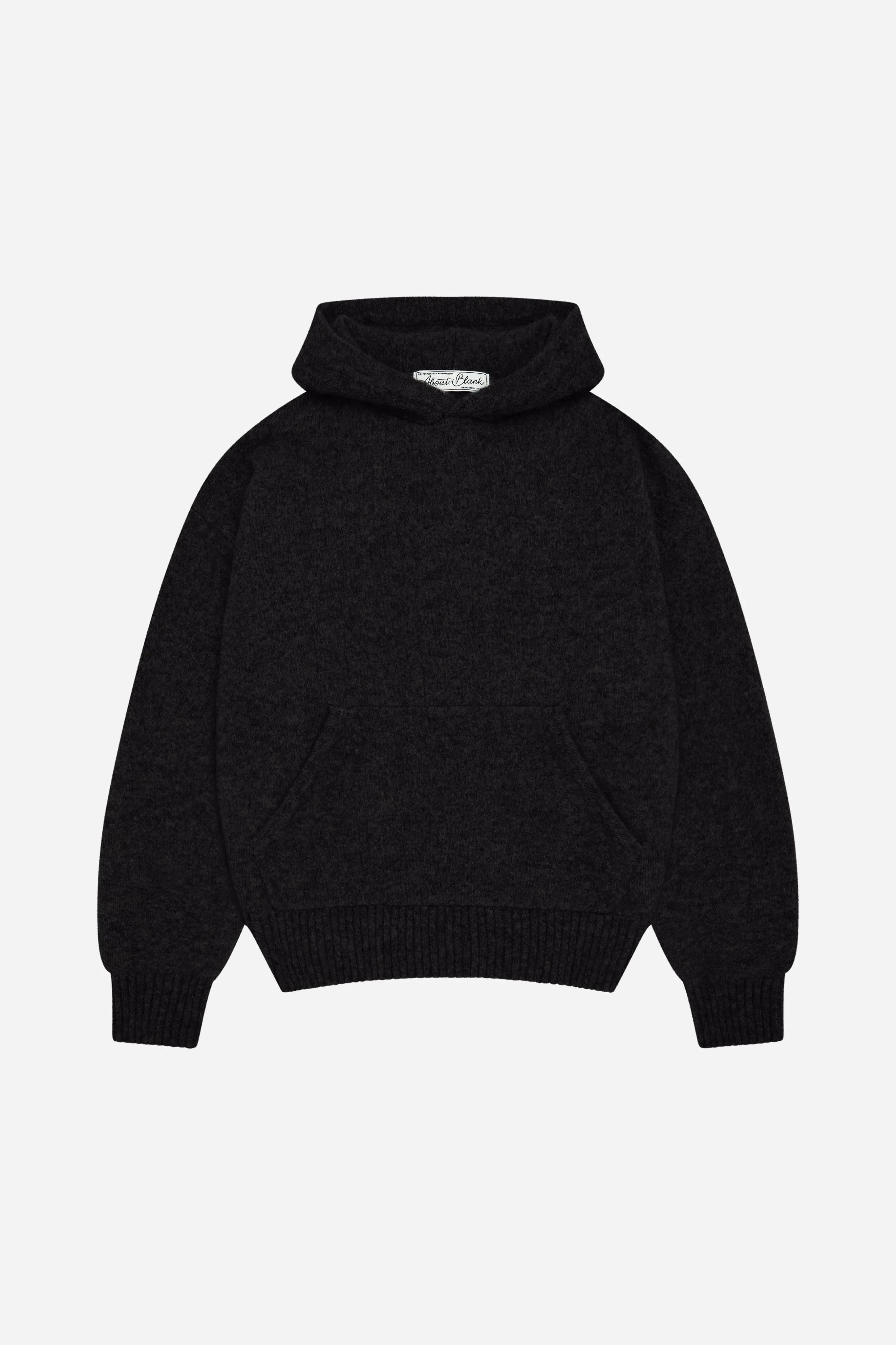 mohair knitted hoodie black/ecru sold by about:blank product image thumbnail 3