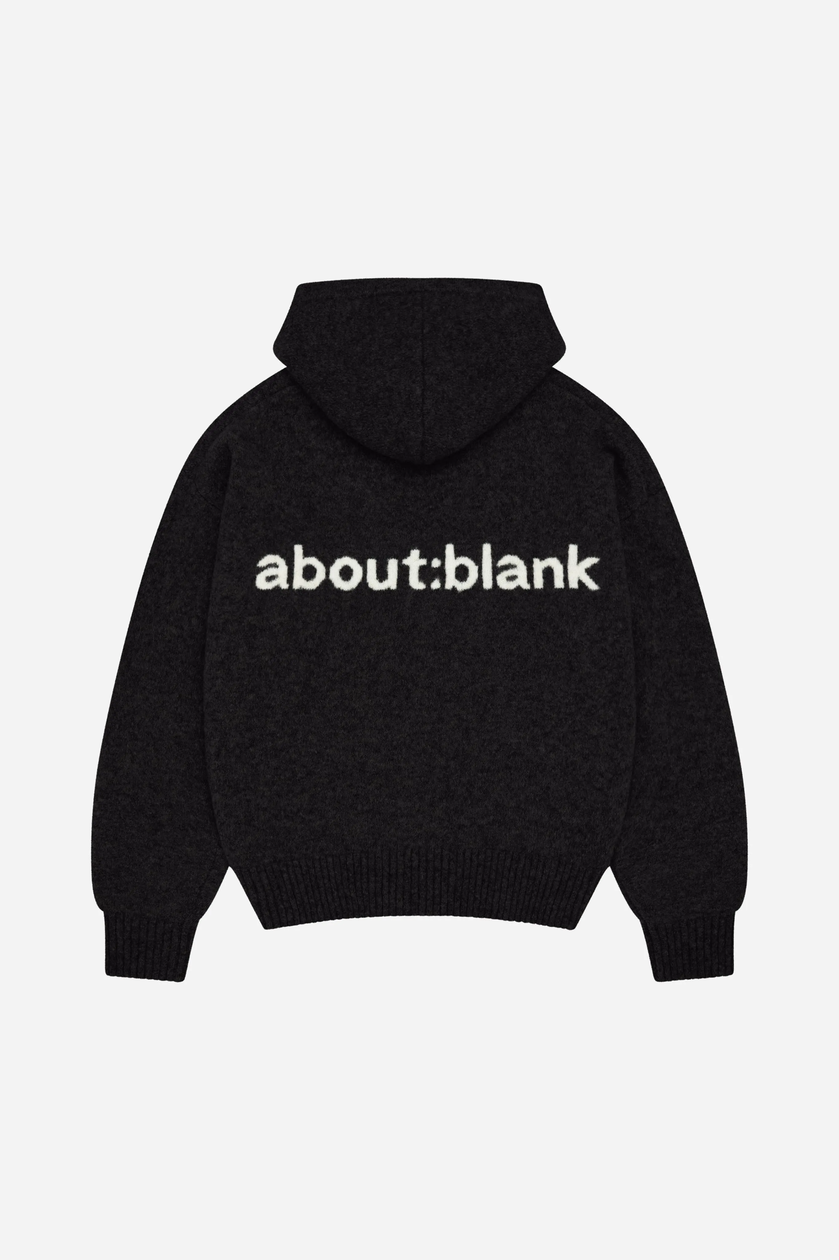 mohair knitted hoodie black/ecru sold by about:blank