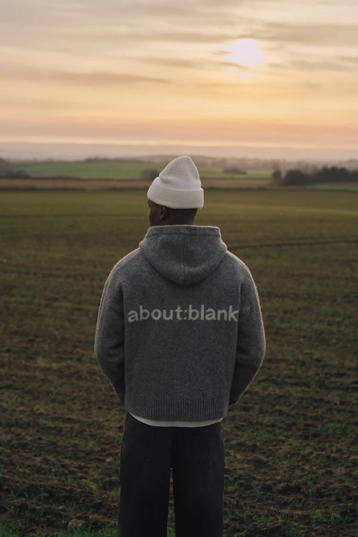 mohair knitted logo hoodie charcoal/ecru sold by about:blank product image thumbnail 2