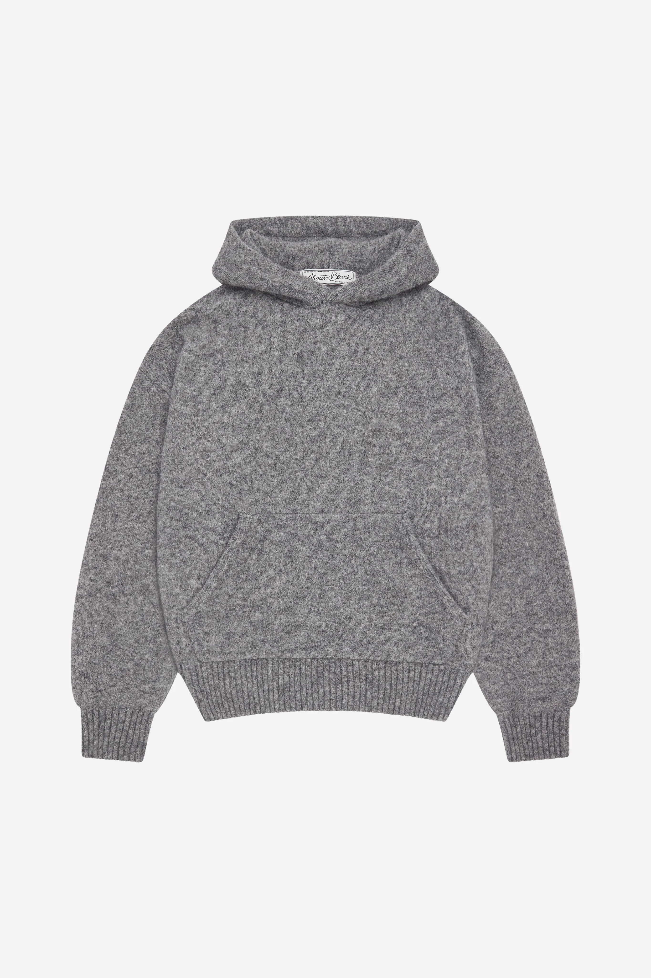 mohair knitted logo hoodie charcoal/ecru sold by about:blank product image thumbnail 5