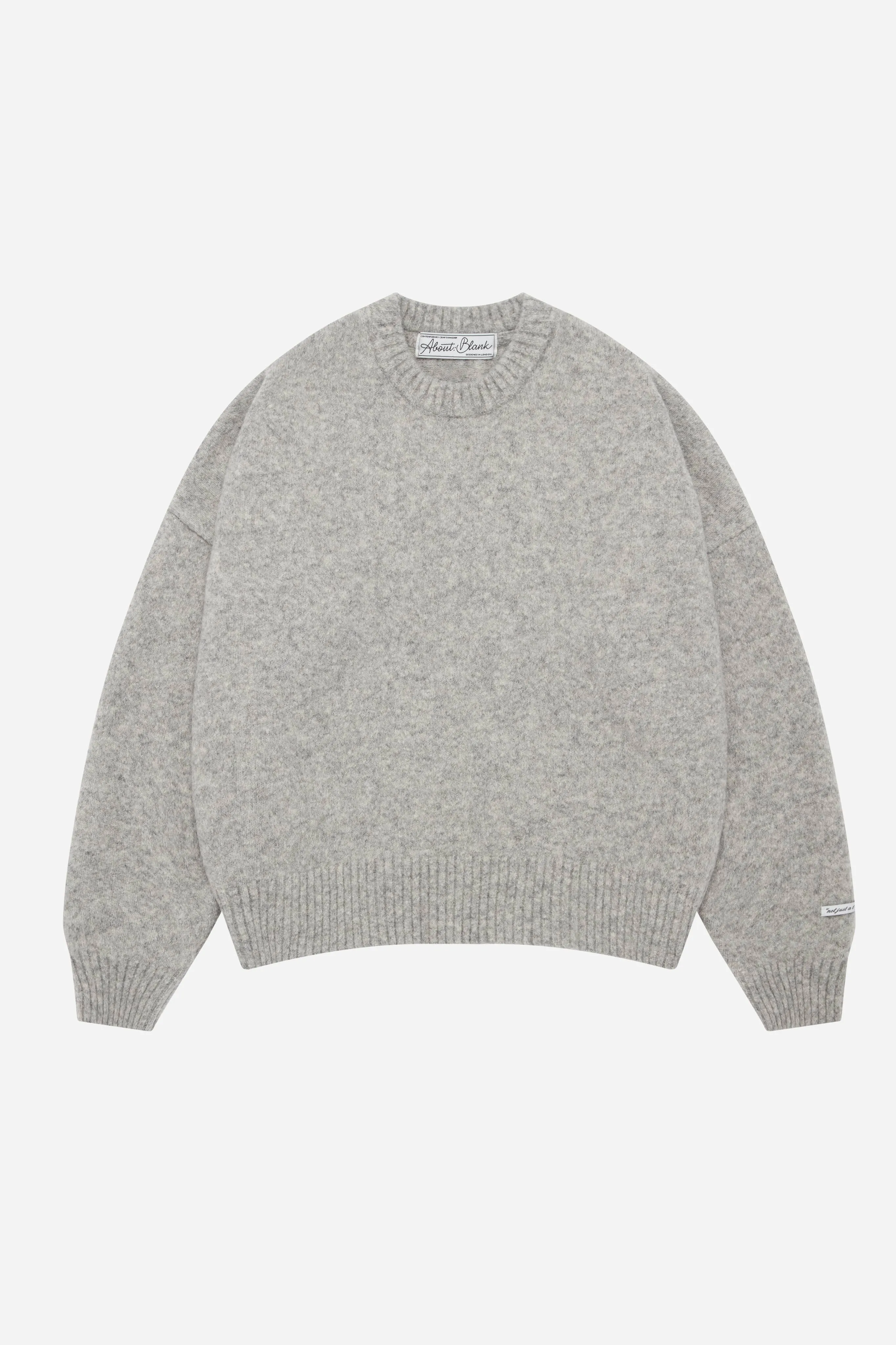 mohair knitted crewneck grey/ecru sold by about:blank product image thumbnail 5