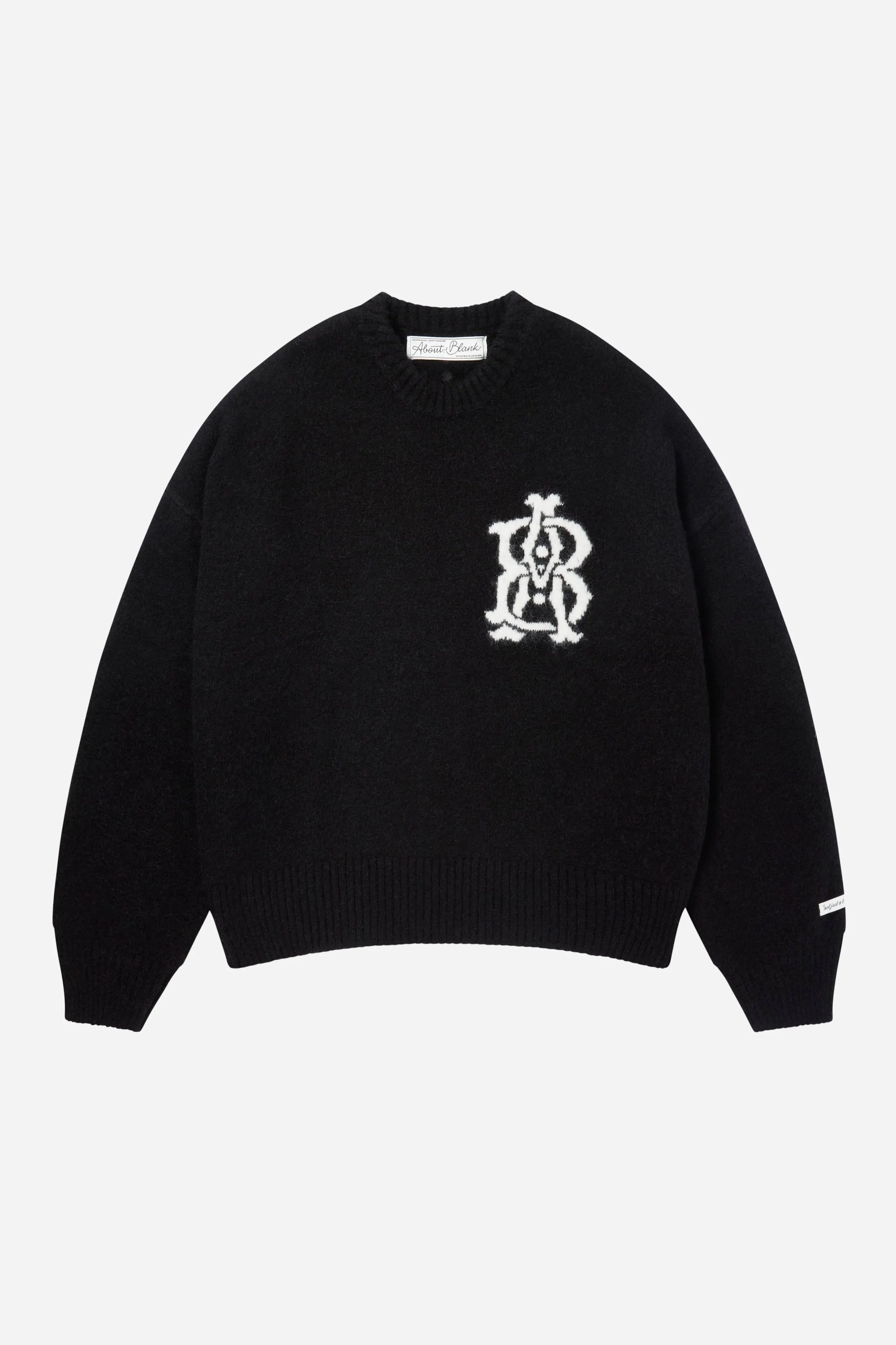 monogram knitted crewneck black/ecru sold by about:blank