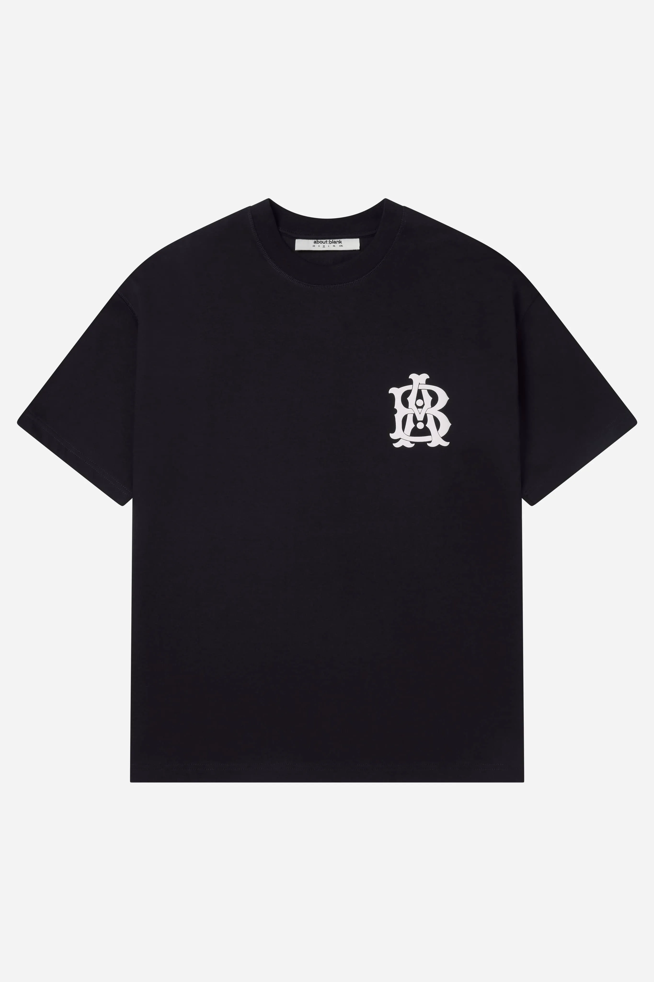 monogram t-shirt black/ecru sold by about:blank