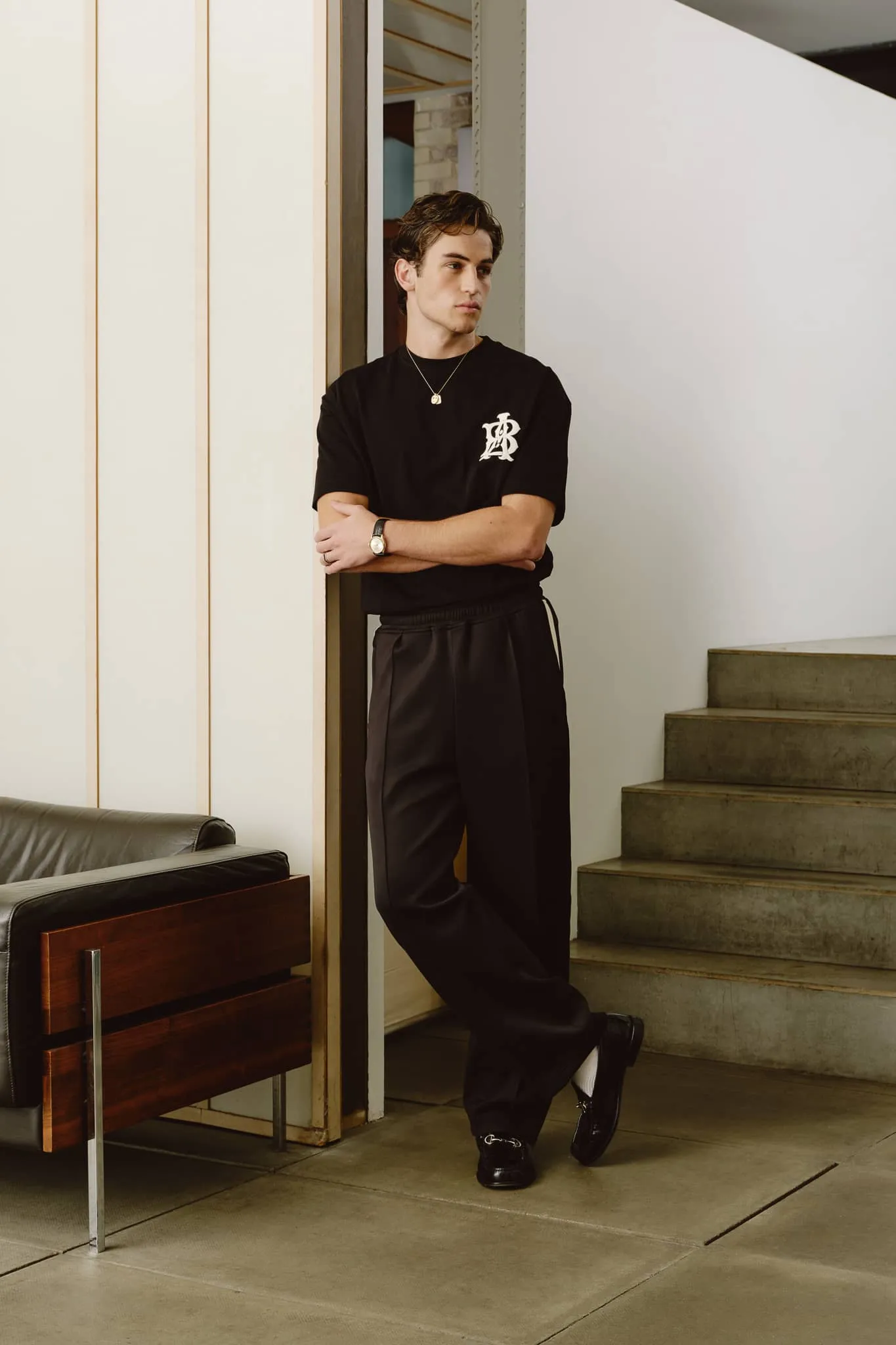 monogram t-shirt black/ecru sold by about:blank product image thumbnail 4