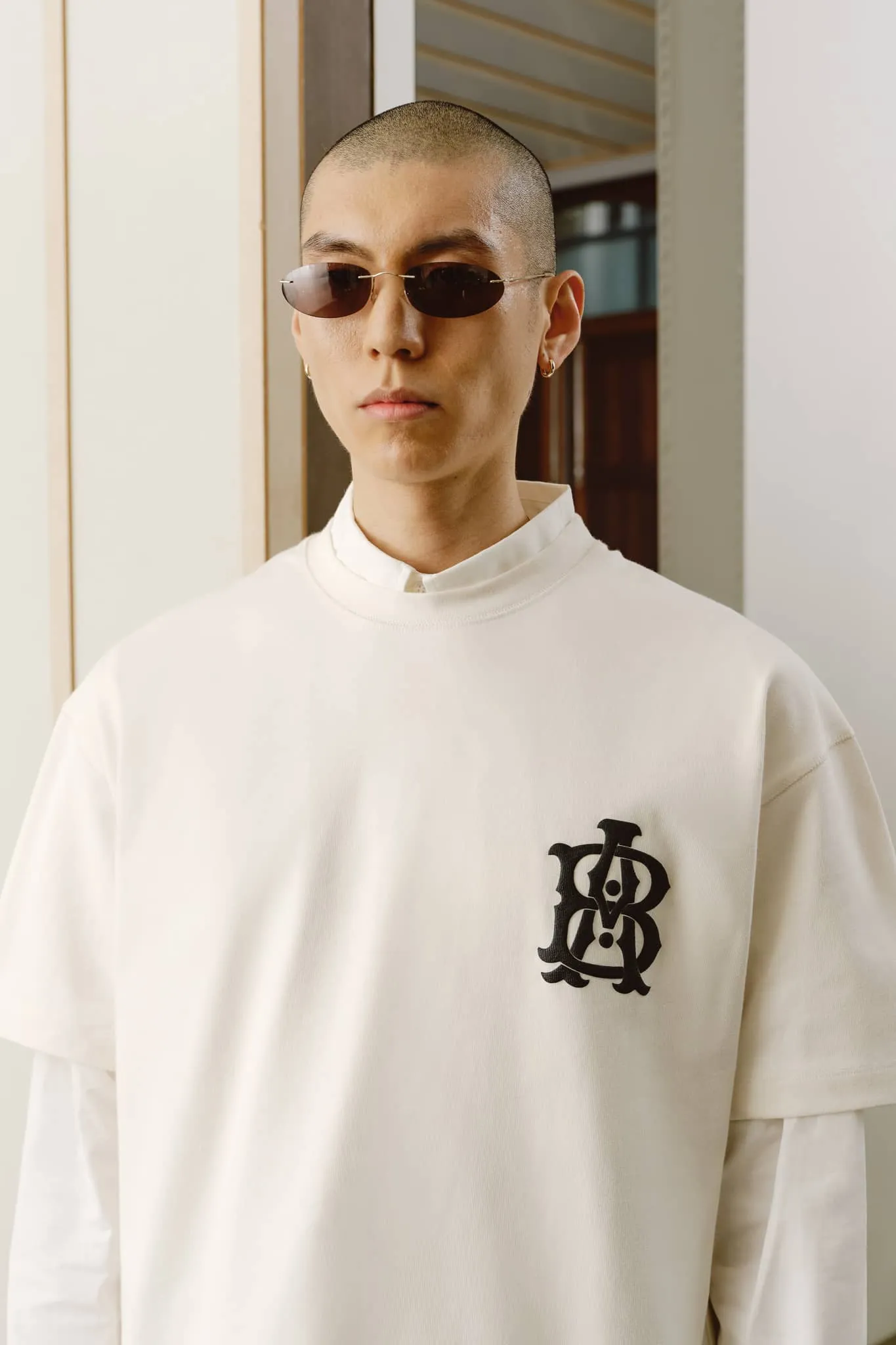 monogram t-shirt oat/black sold by about:blank product image thumbnail 5