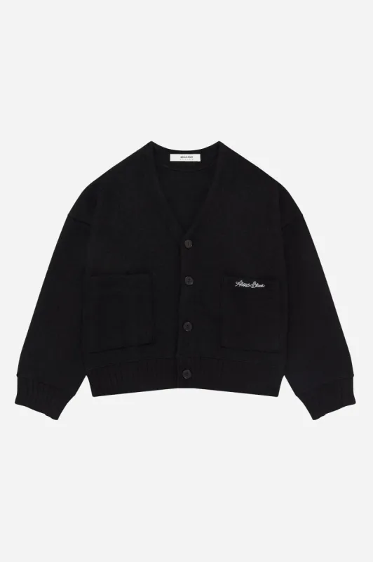 OG cropped wool cardigan black sold by about:blank