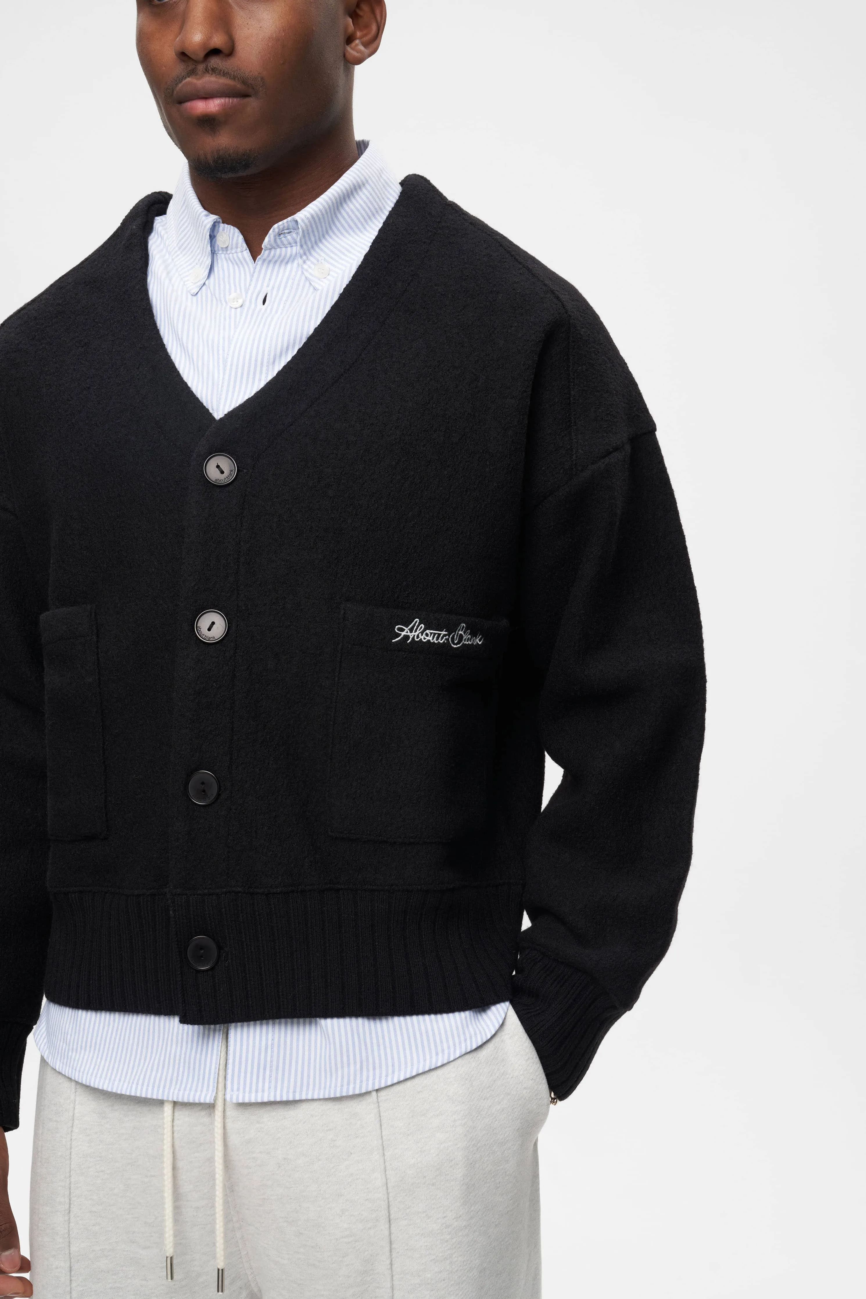 OG cropped wool cardigan black sold by about:blank product image thumbnail 4