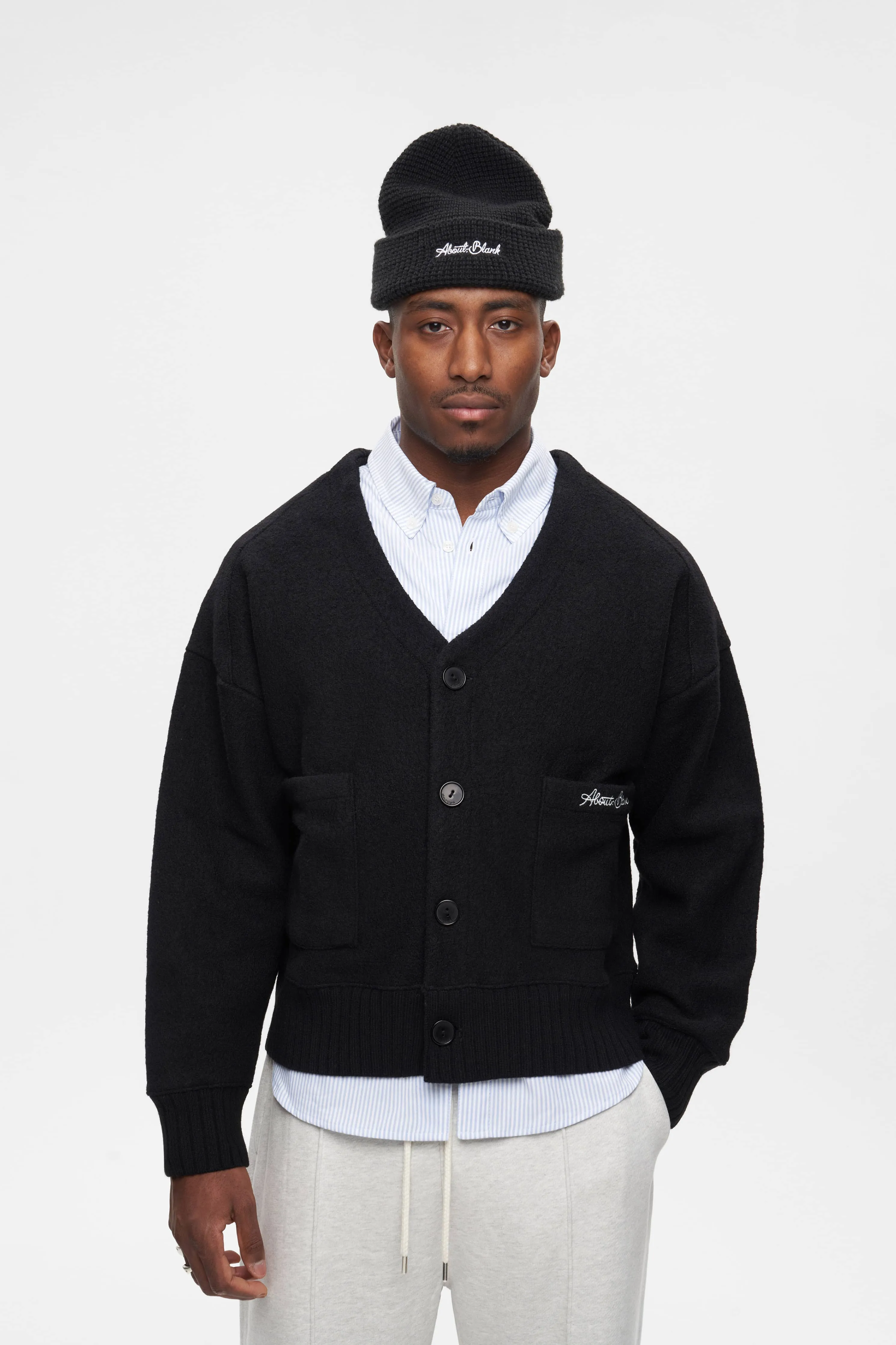 OG cropped wool cardigan black sold by about:blank product image thumbnail 3