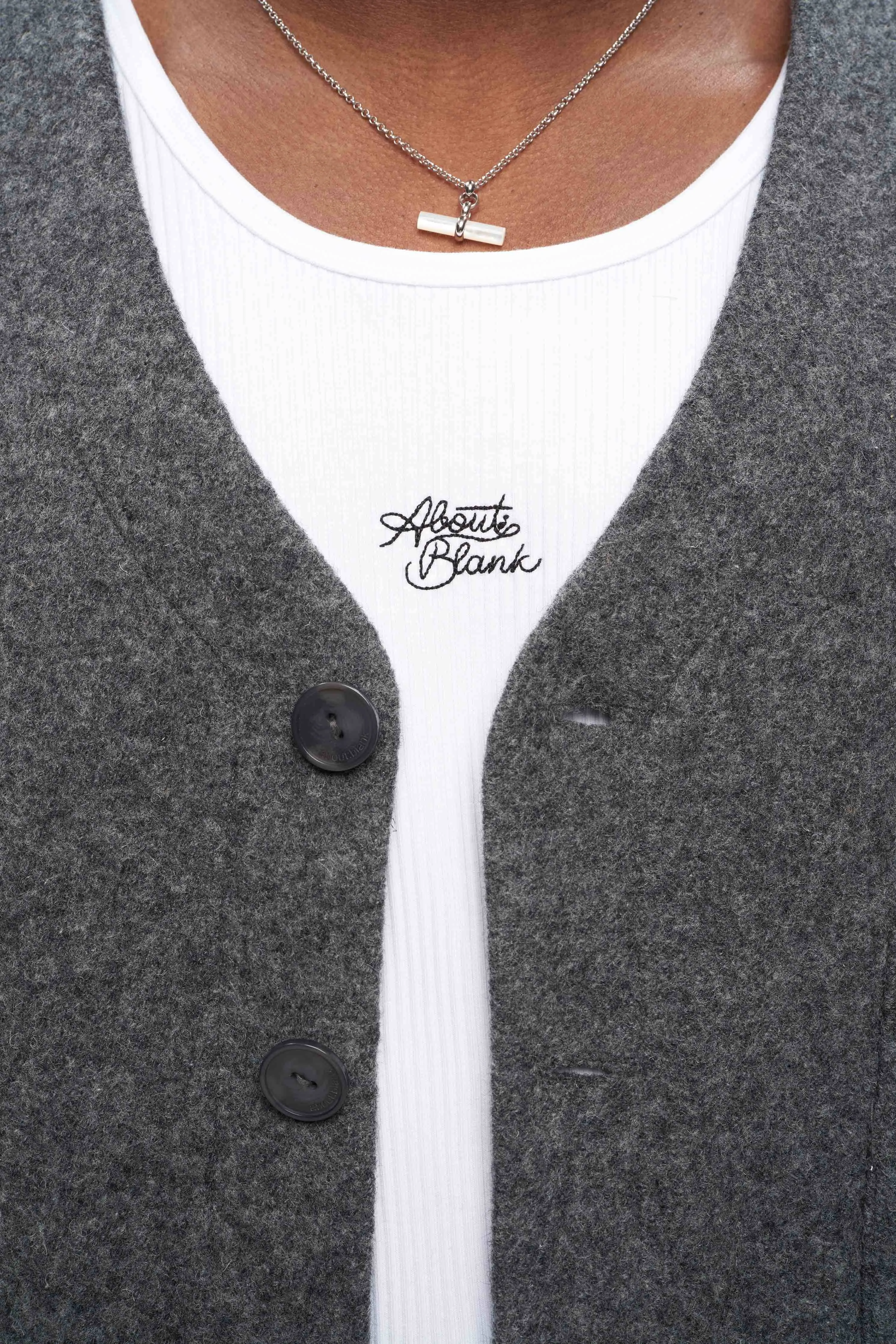 OG cropped wool cardigan charcoal sold by about:blank product image thumbnail 5