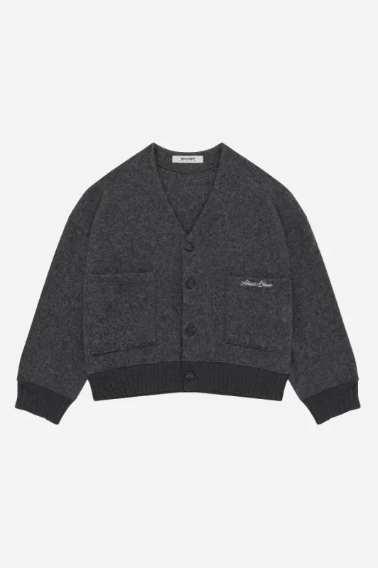 OG cropped wool cardigan charcoal sold by about:blank