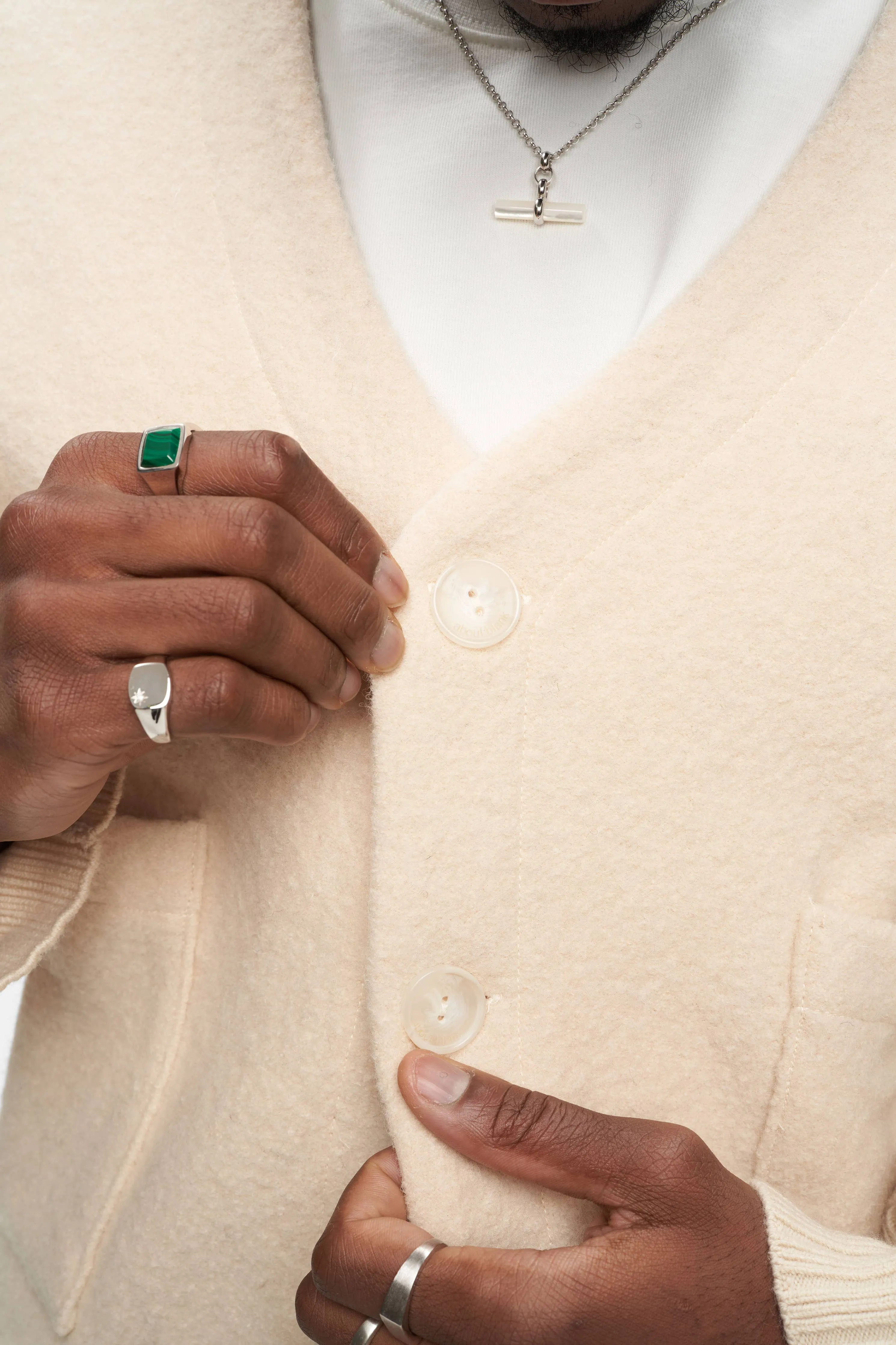 OG cropped wool cardigan cream sold by about:blank product image thumbnail 4