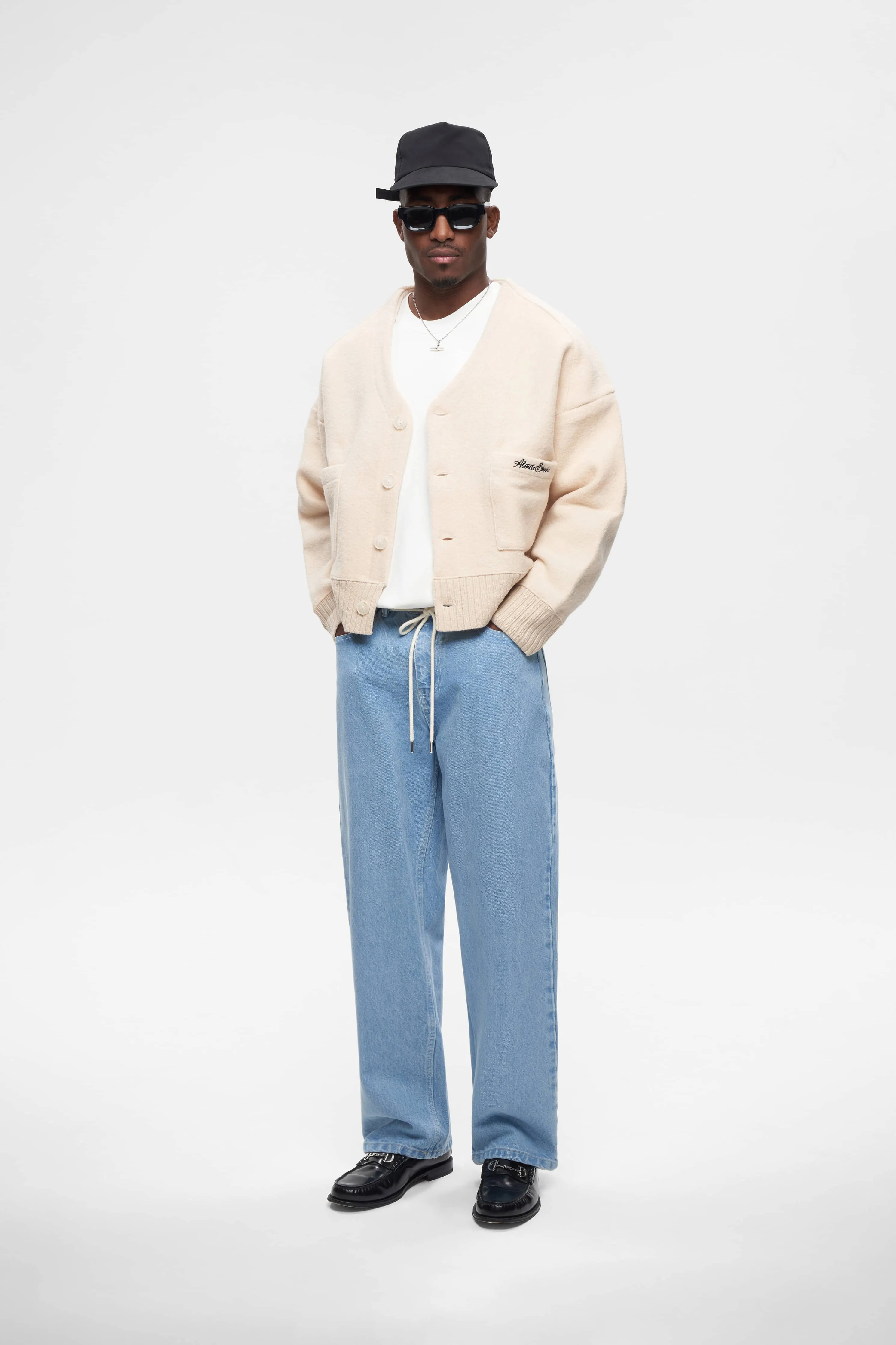 OG cropped wool cardigan cream sold by about:blank product image thumbnail 2