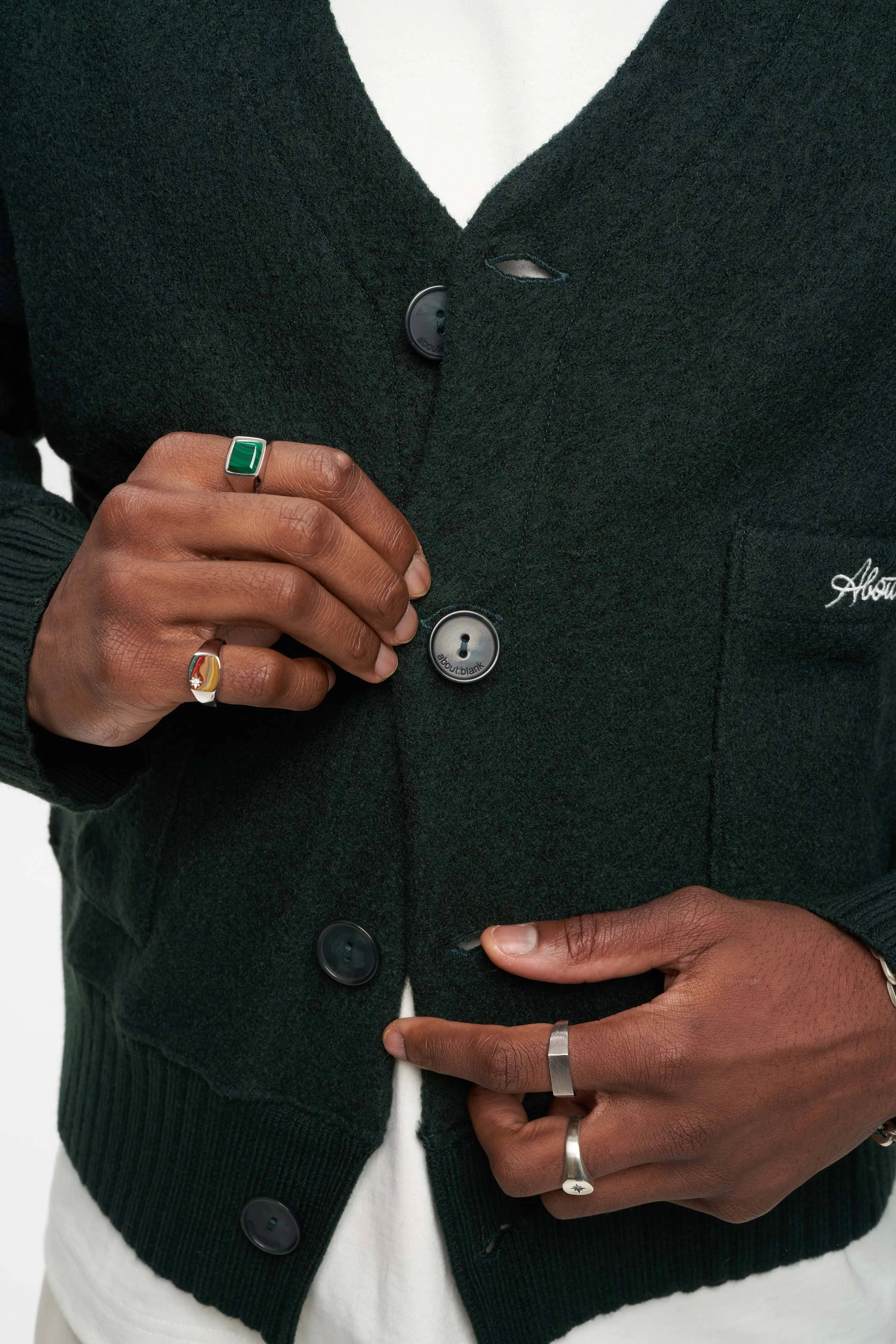 OG cropped wool cardigan epsom green sold by about:blank product image thumbnail 3